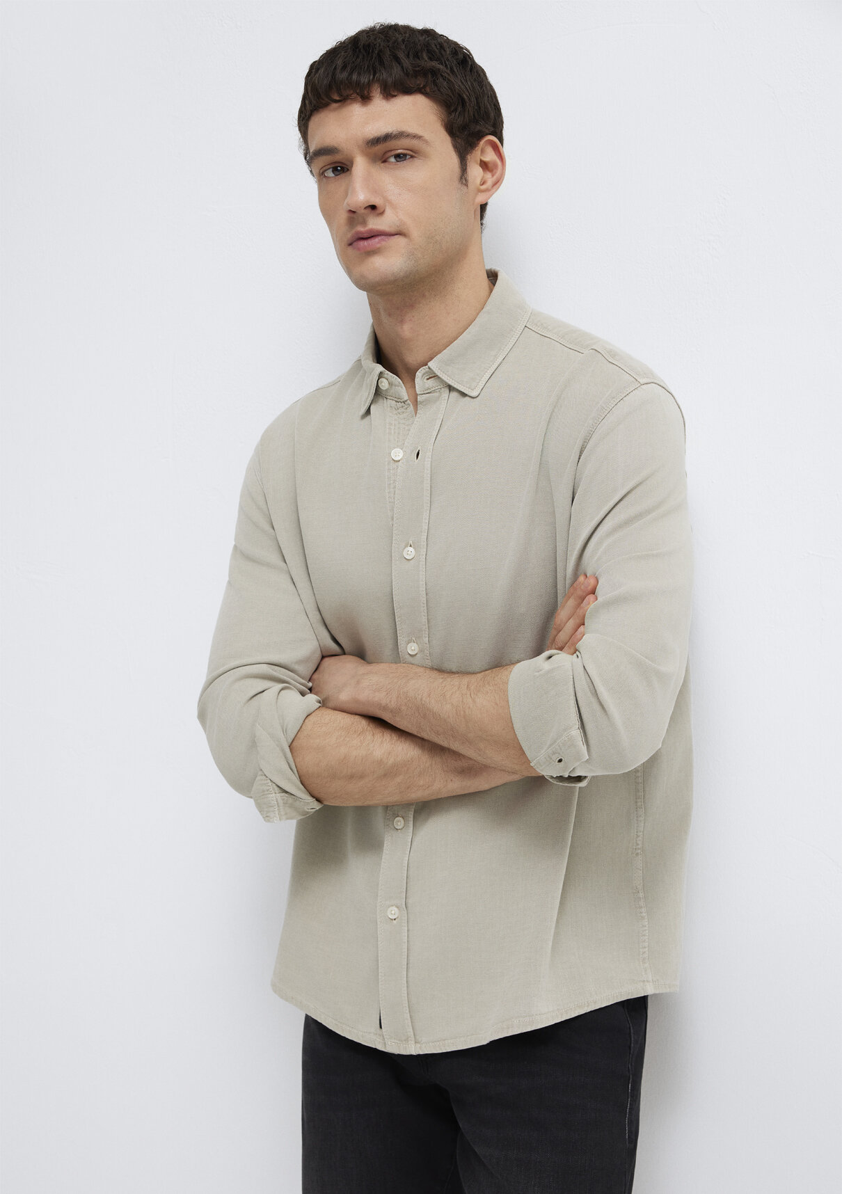 Mavi (Tencel™) Lyocell ve Keten Karışımlı Bej Gömlek
