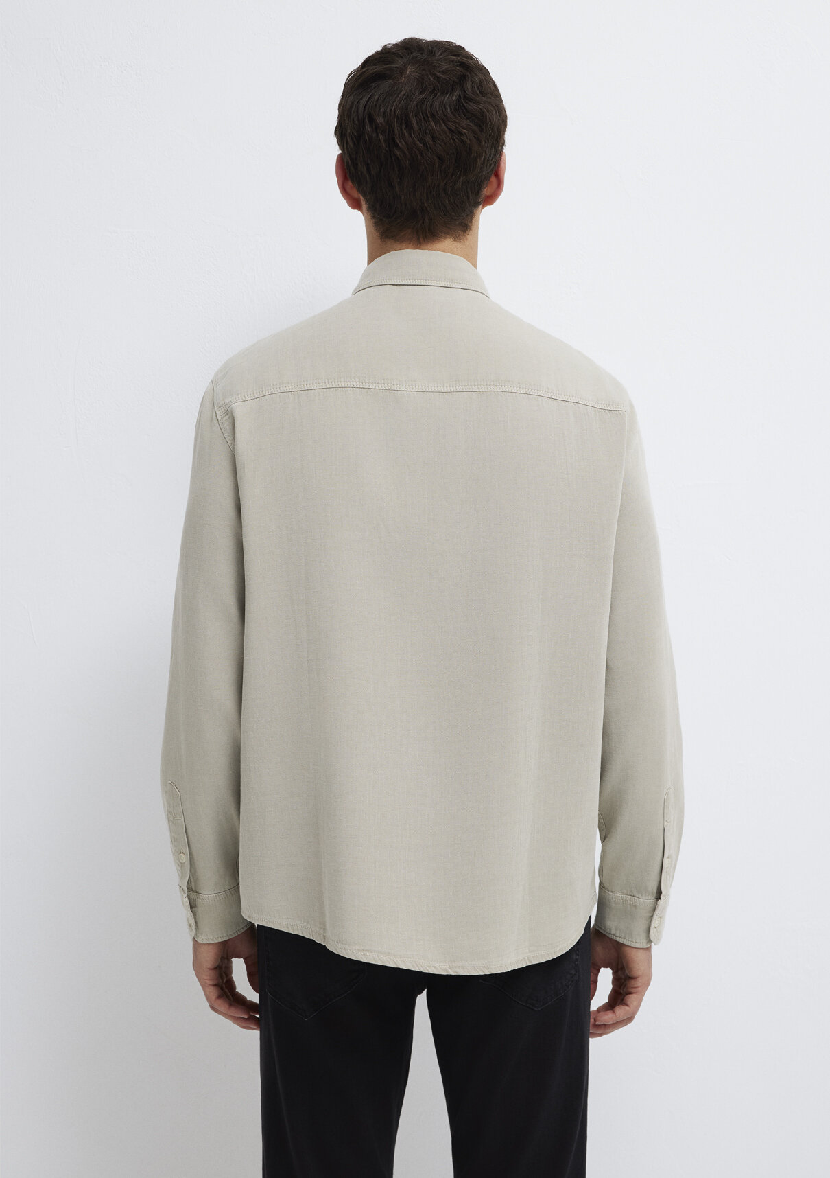 Mavi (Tencel™) Lyocell ve Keten Karışımlı Bej Gömlek görsel 6