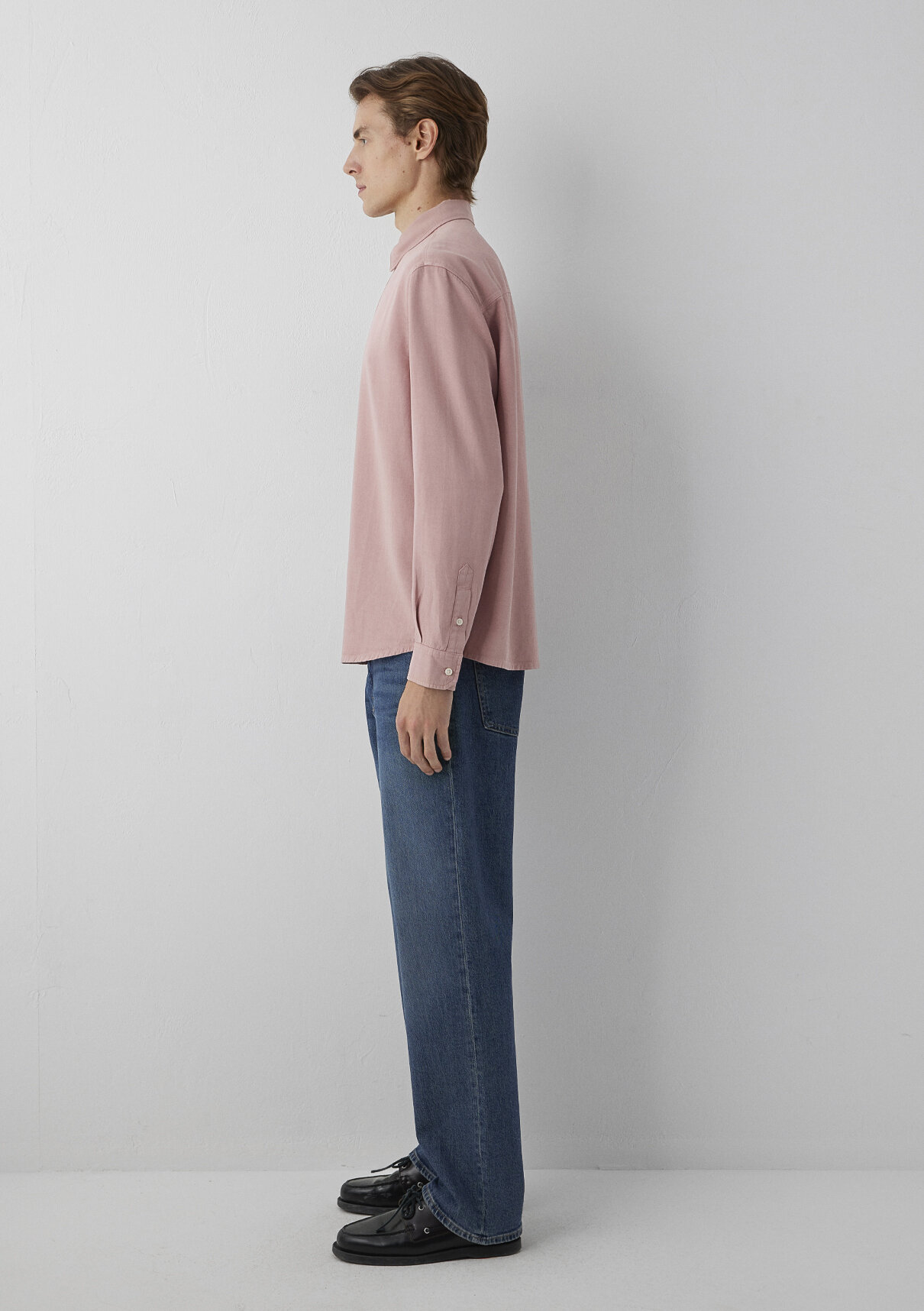 Mavi Keten (Tencel™) Lyocell Karışımlı Pembe Gömlek görsel 4