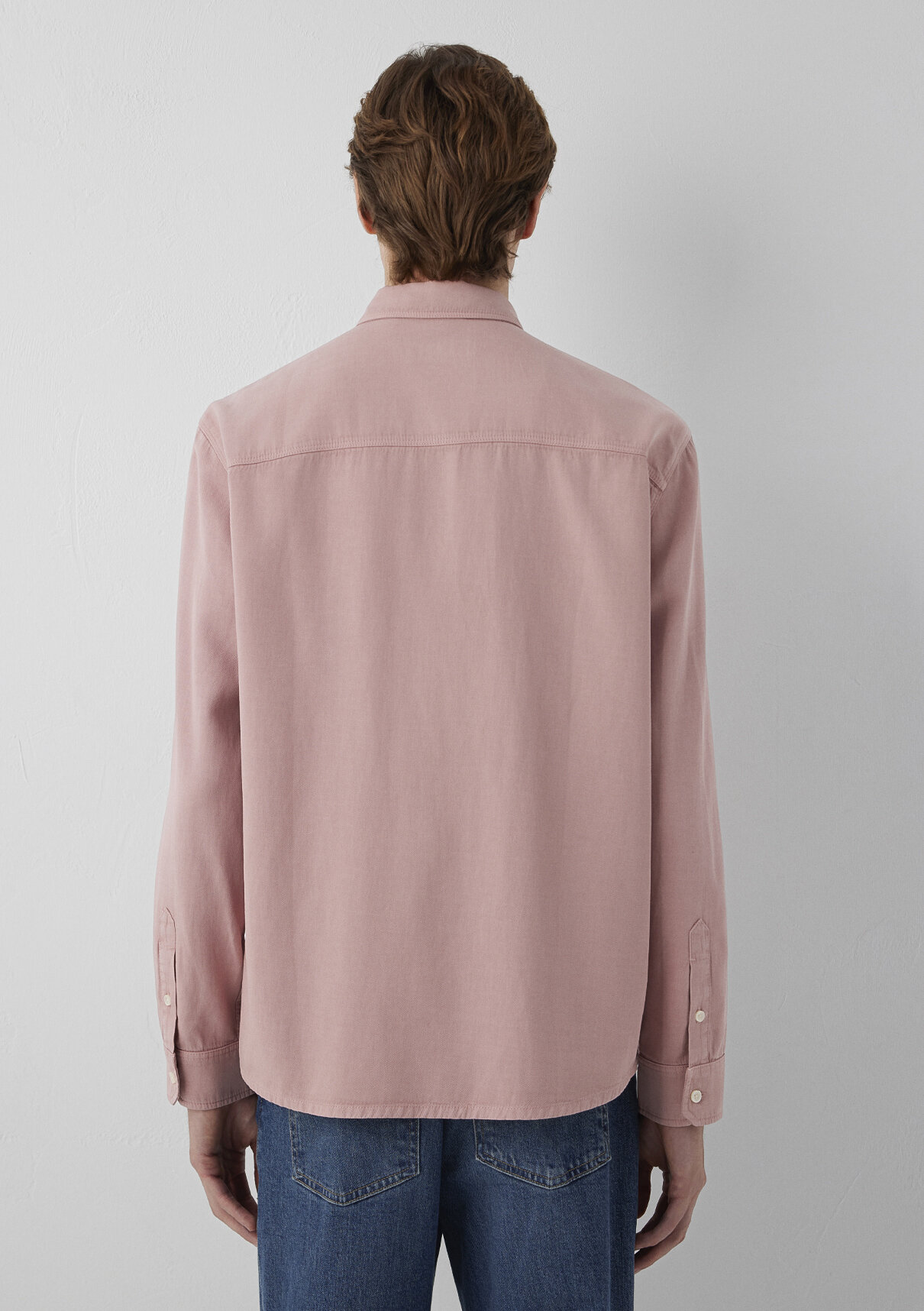 Mavi Keten (Tencel™) Lyocell Karışımlı Pembe Gömlek görsel 5