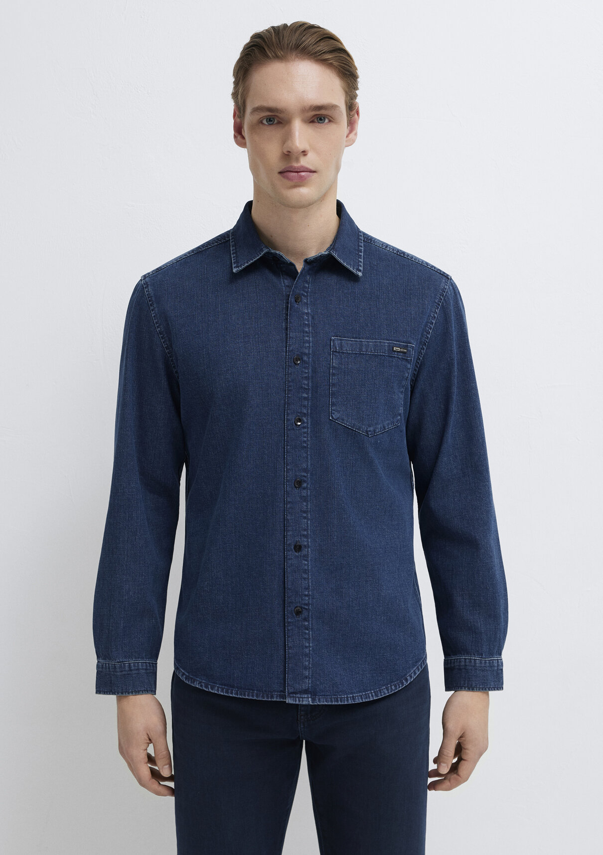 Mavi Eric Mavi Edition Puslu Indigo Mavisi Jean Gömlek görsel 4