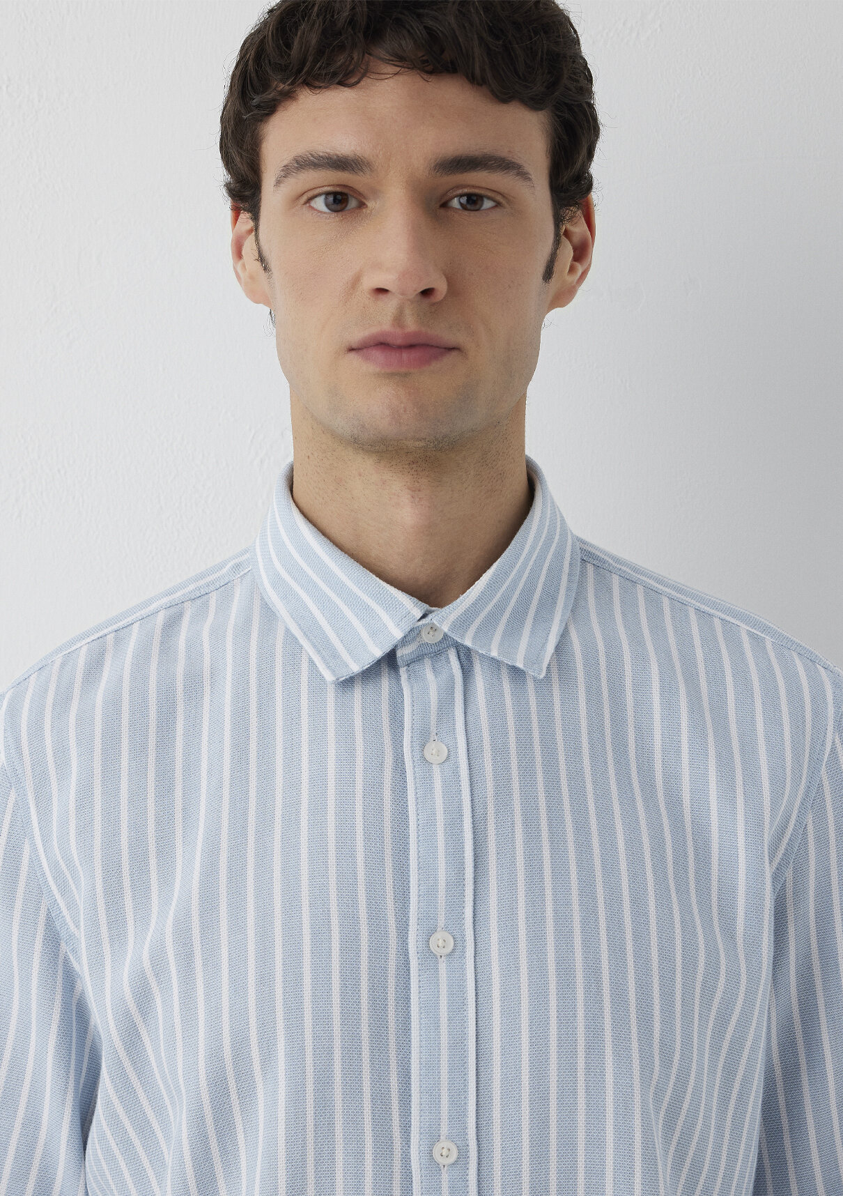 Mavi Çizgili Mavi Gömlek görsel 6