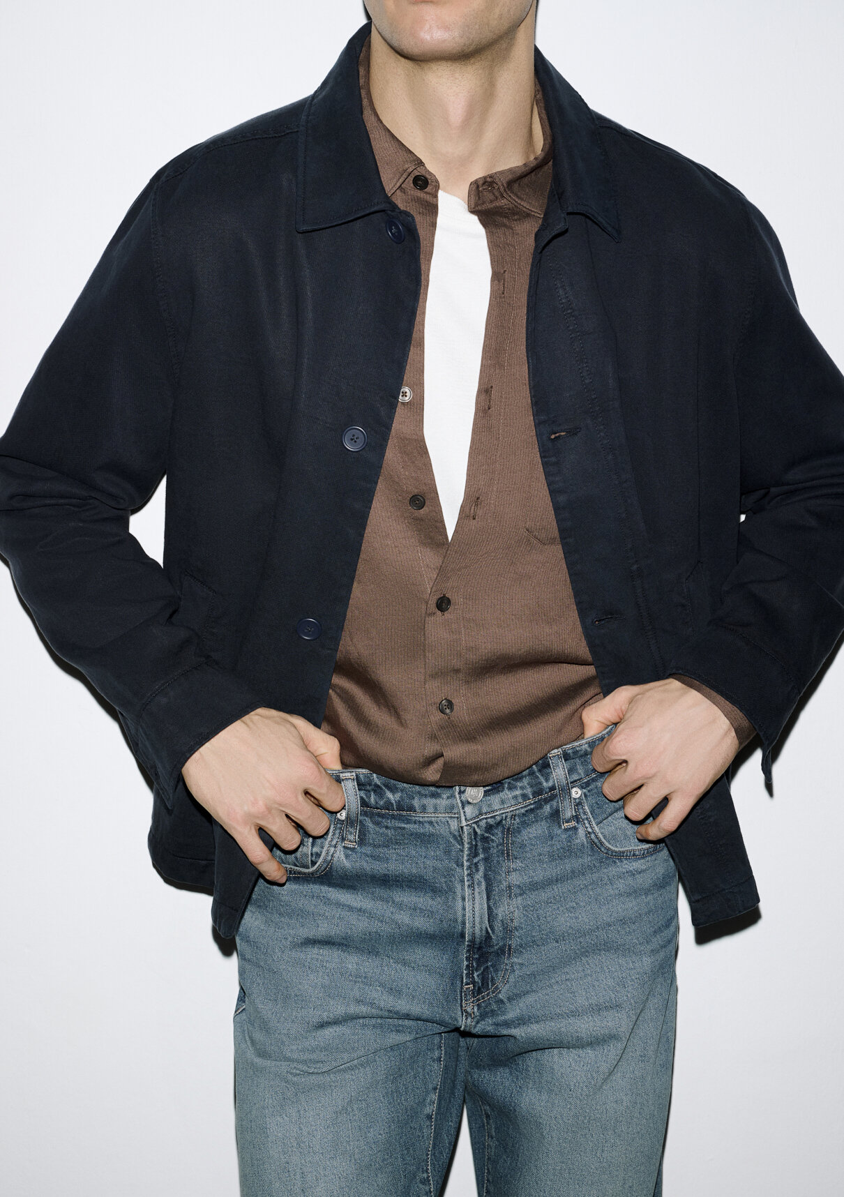 Mavi Lacivert (TENCEL™) Karışımlı Gömlek görsel 4