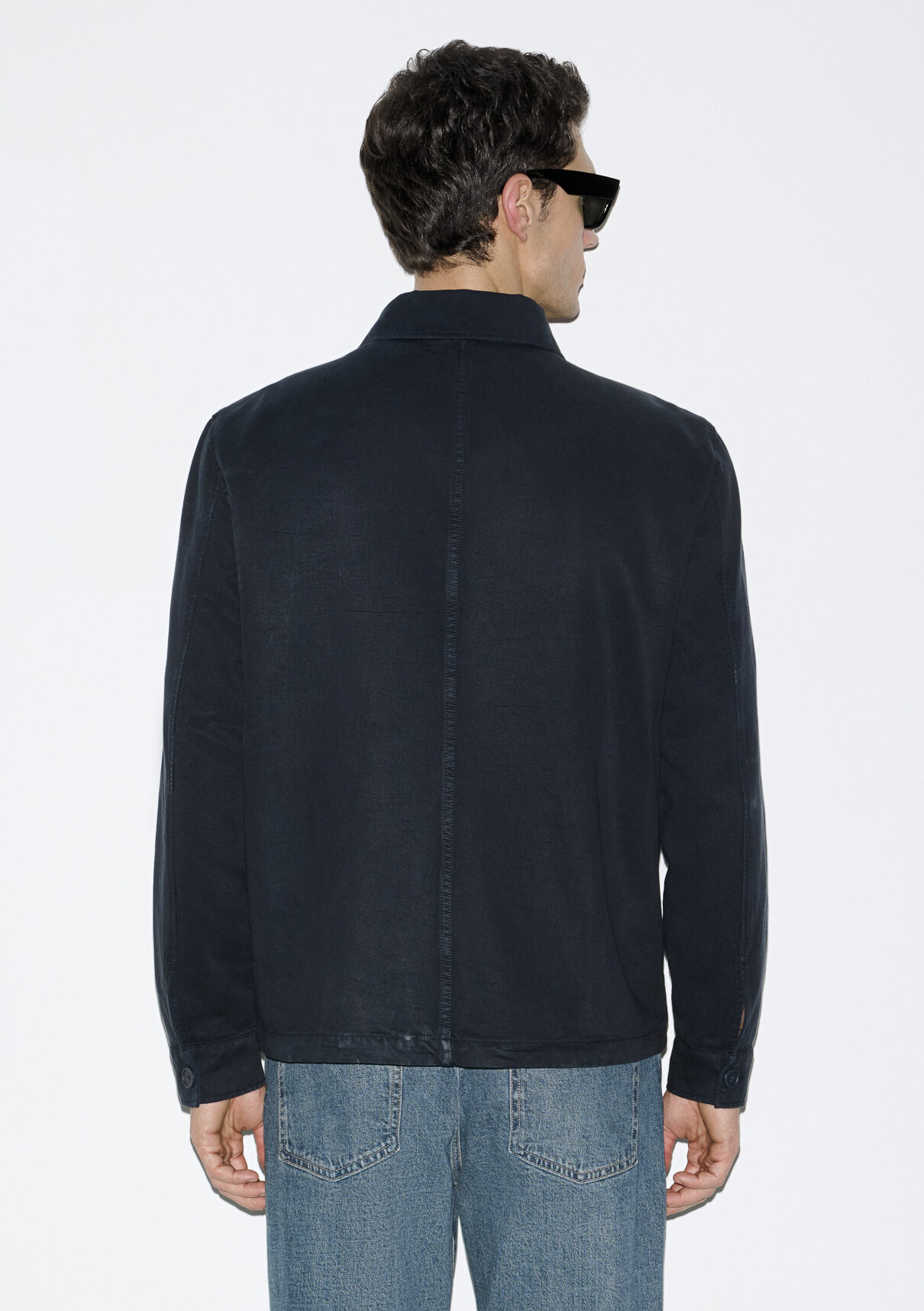 Mavi Lacivert (TENCEL™) Karışımlı Gömlek görsel 6