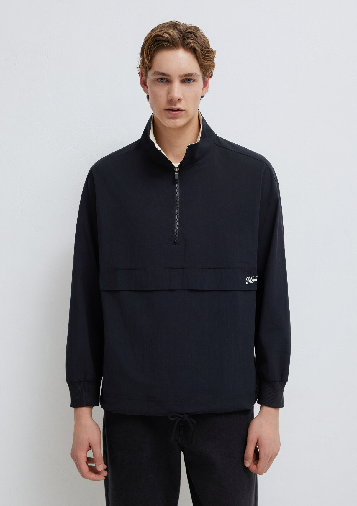 Mavi Yarı Fermuarlı Siyah Sweatshirt görsel 3