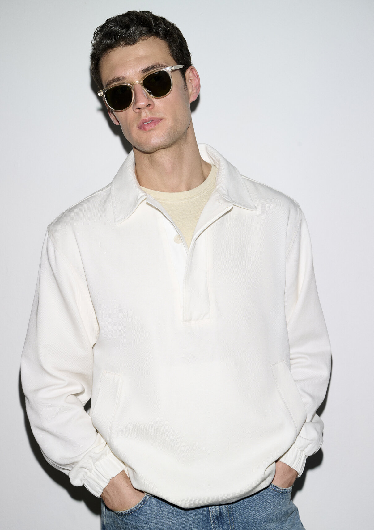 Mavi Ekru Polo Sweatshirt