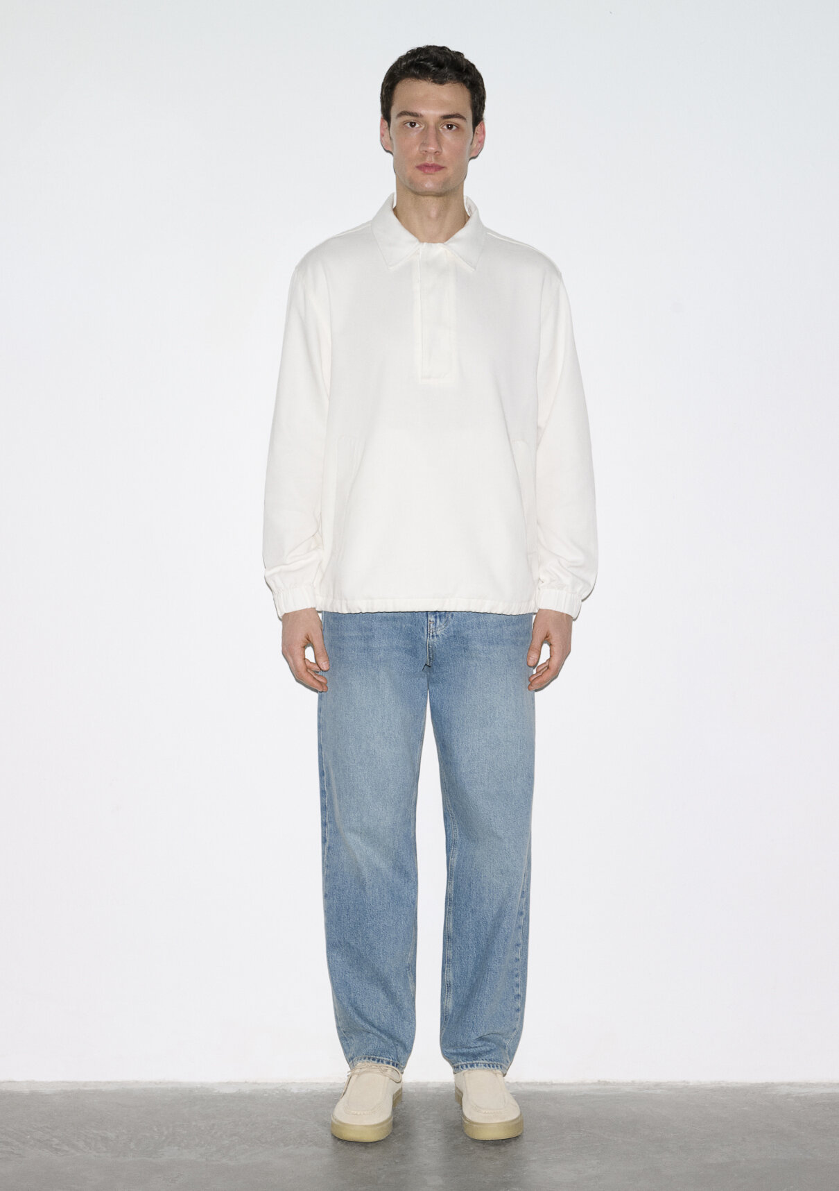 Mavi Ekru Polo Sweatshirt görsel 4