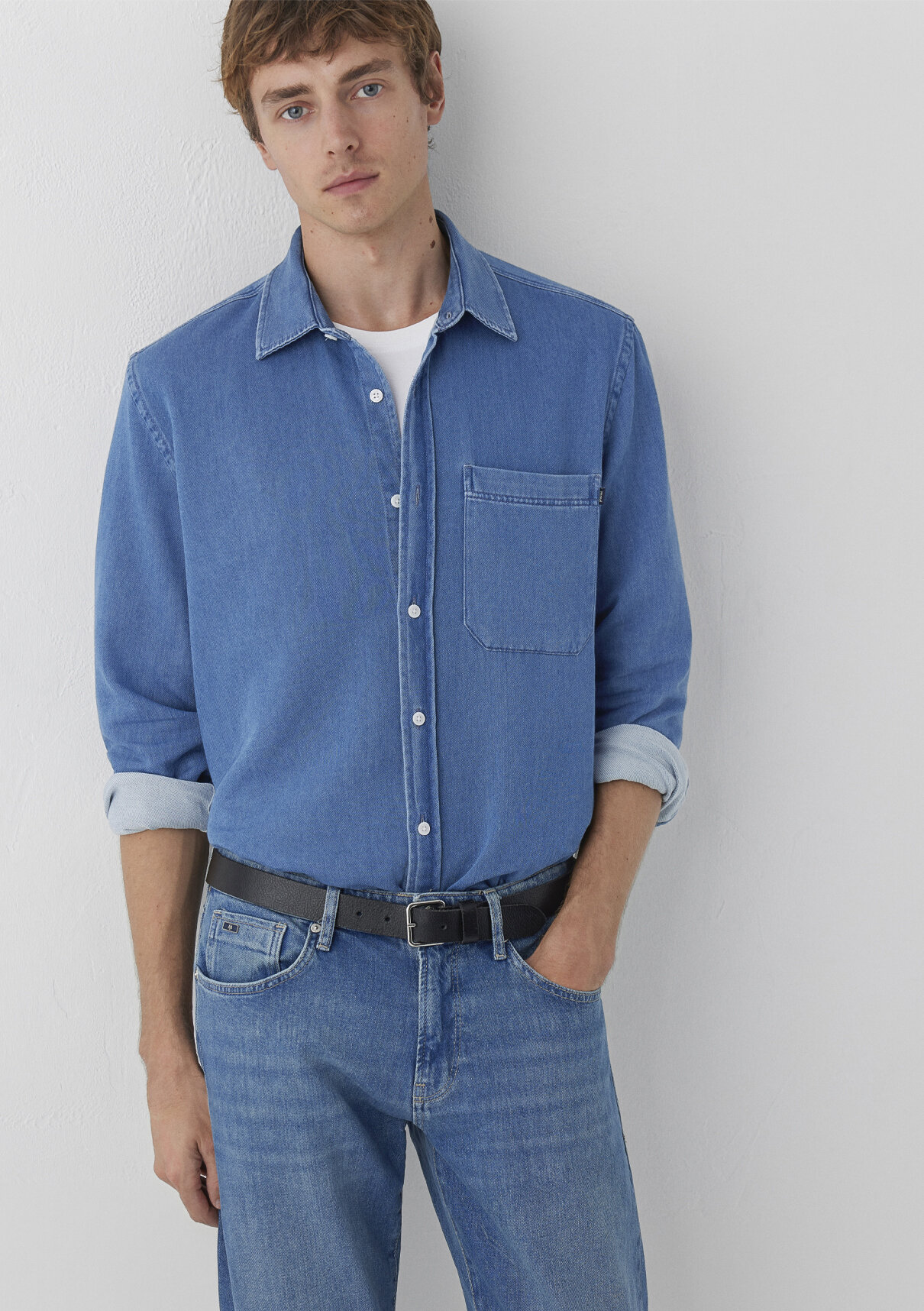 Mavi Cepli Mavi Denim Gömlek