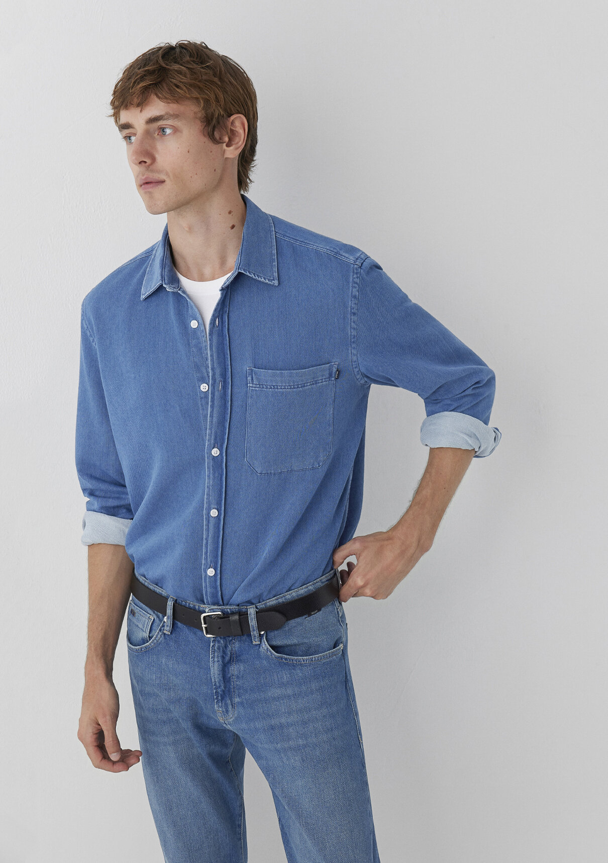 Mavi Cepli Mavi Denim Gömlek görsel 2