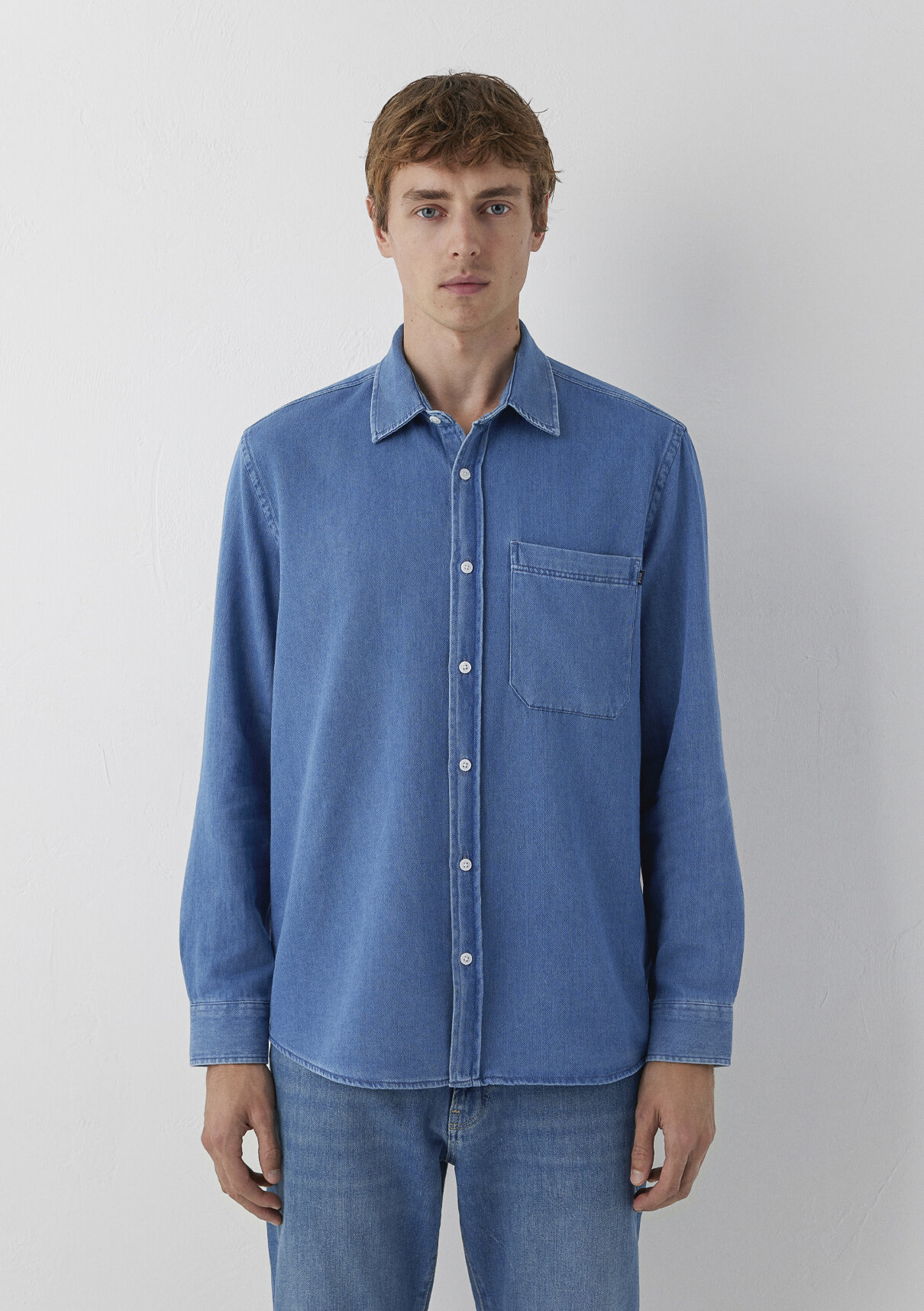 Mavi Cepli Mavi Denim Gömlek görsel 3