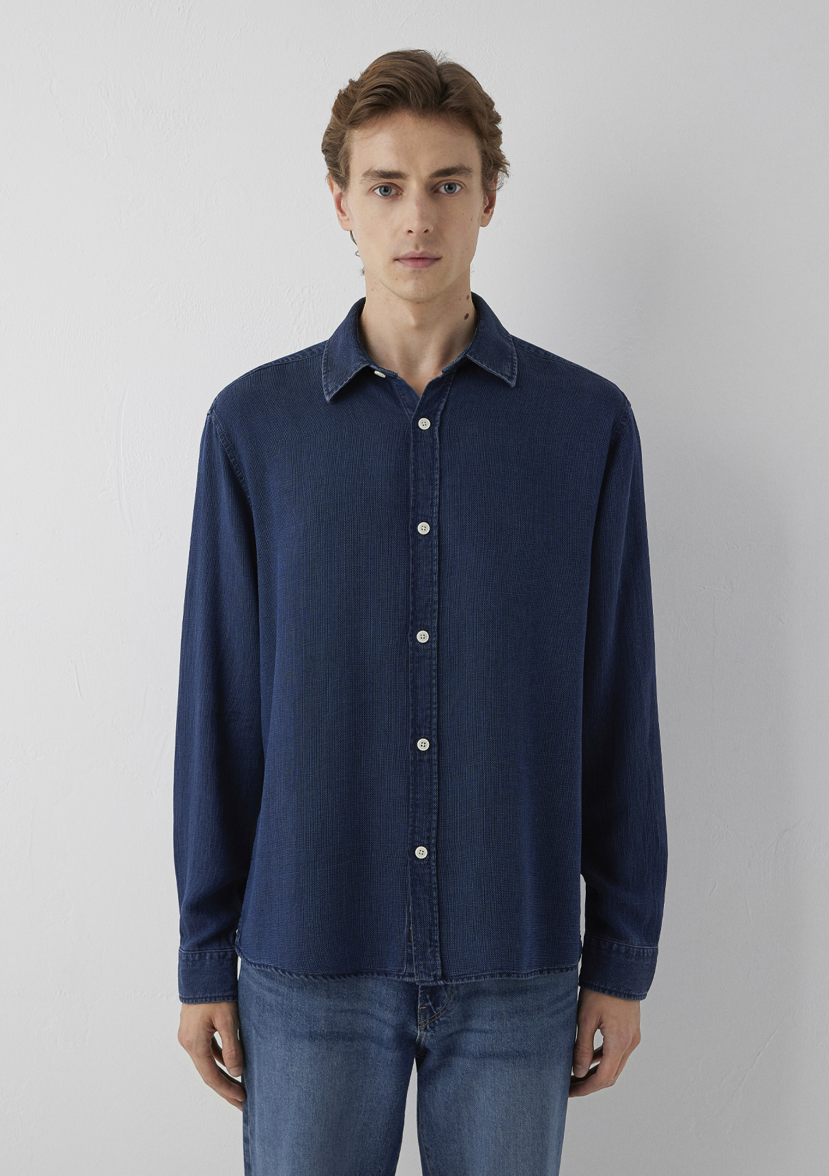 Mavi Lacivert Liyosel Gömlek görsel 3