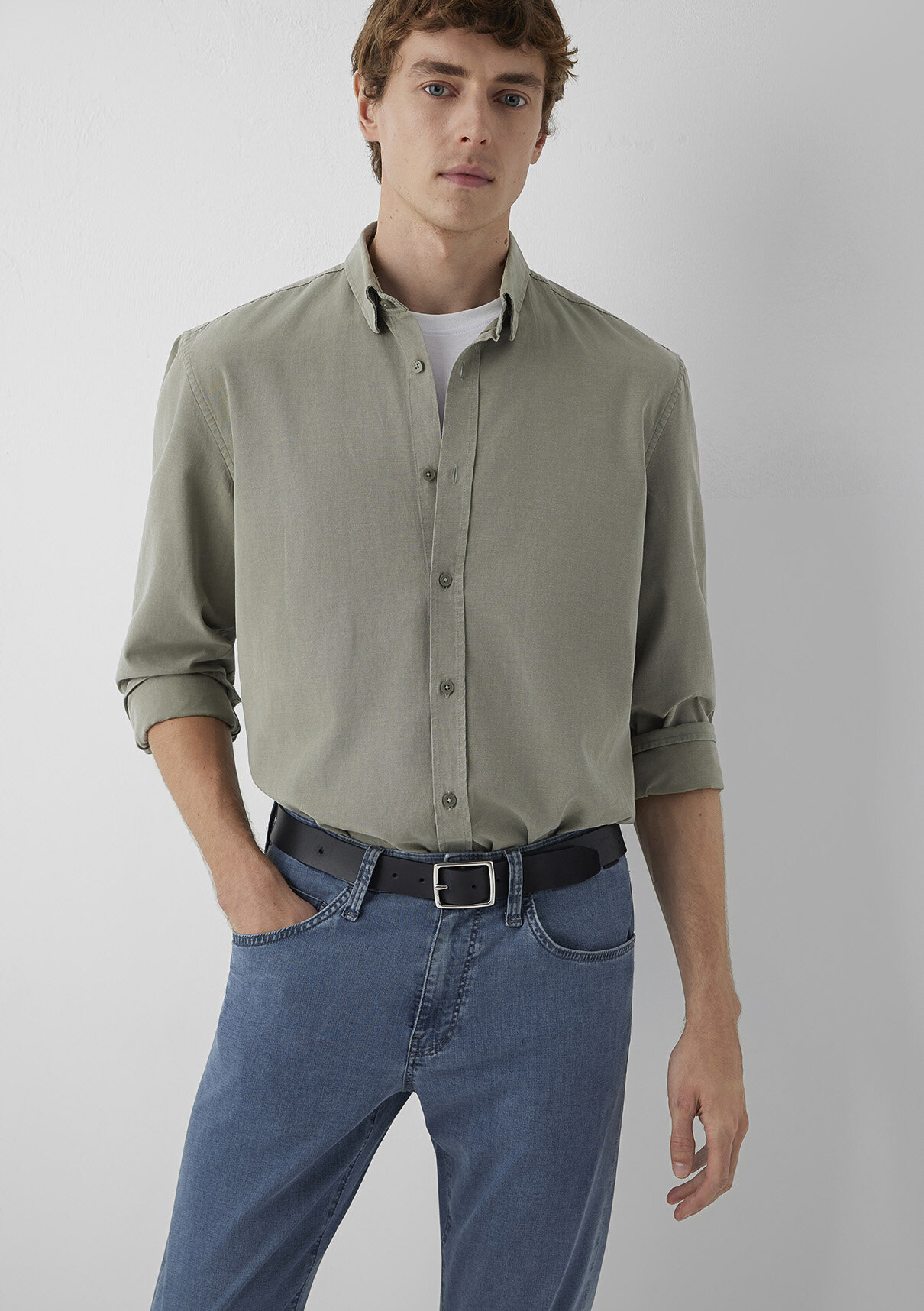 Mavi (Tencel™) Lyocell Karışımlı Haki Gömlek görsel 2