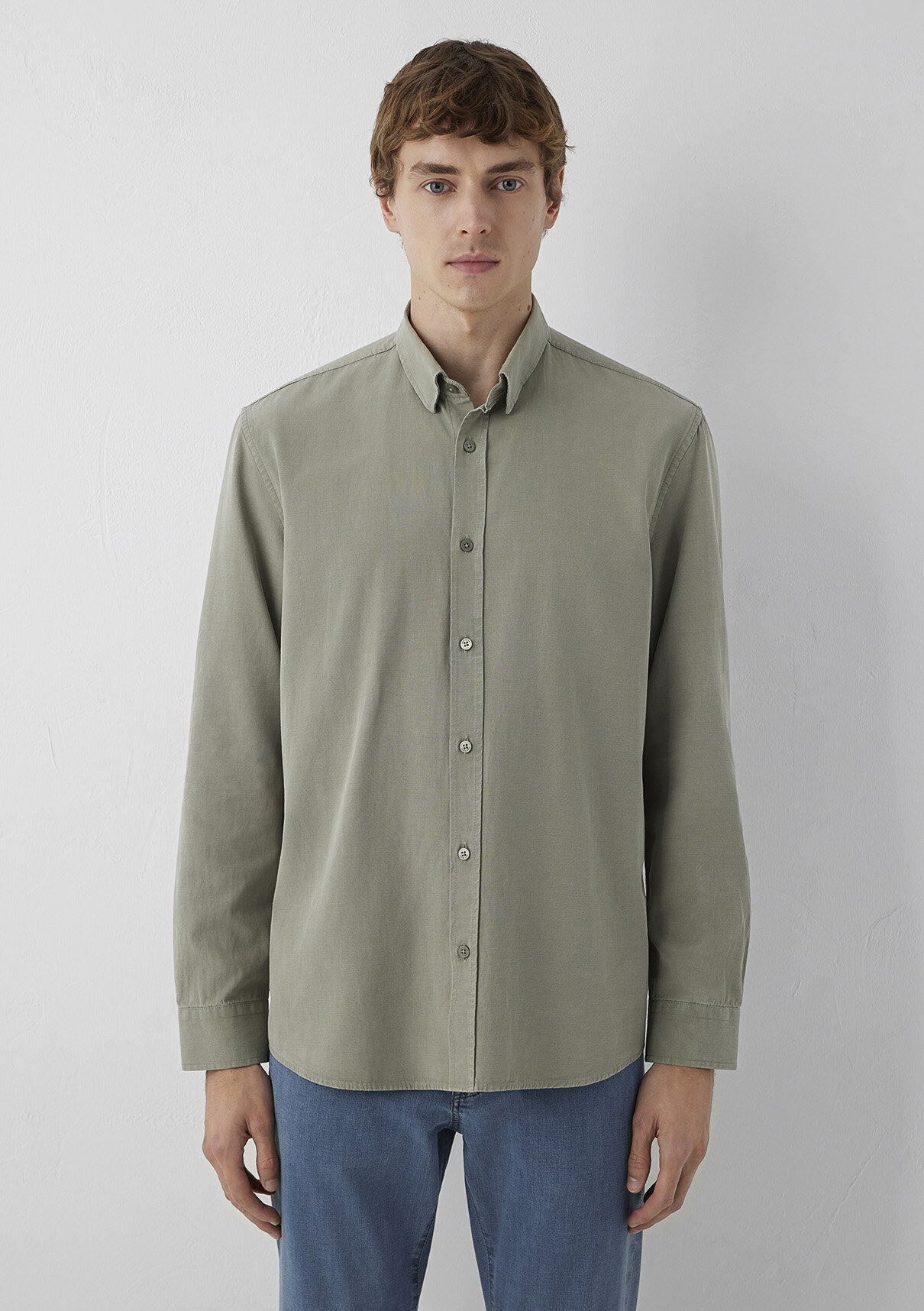 Mavi (Tencel™) Lyocell Karışımlı Haki Gömlek görsel 3