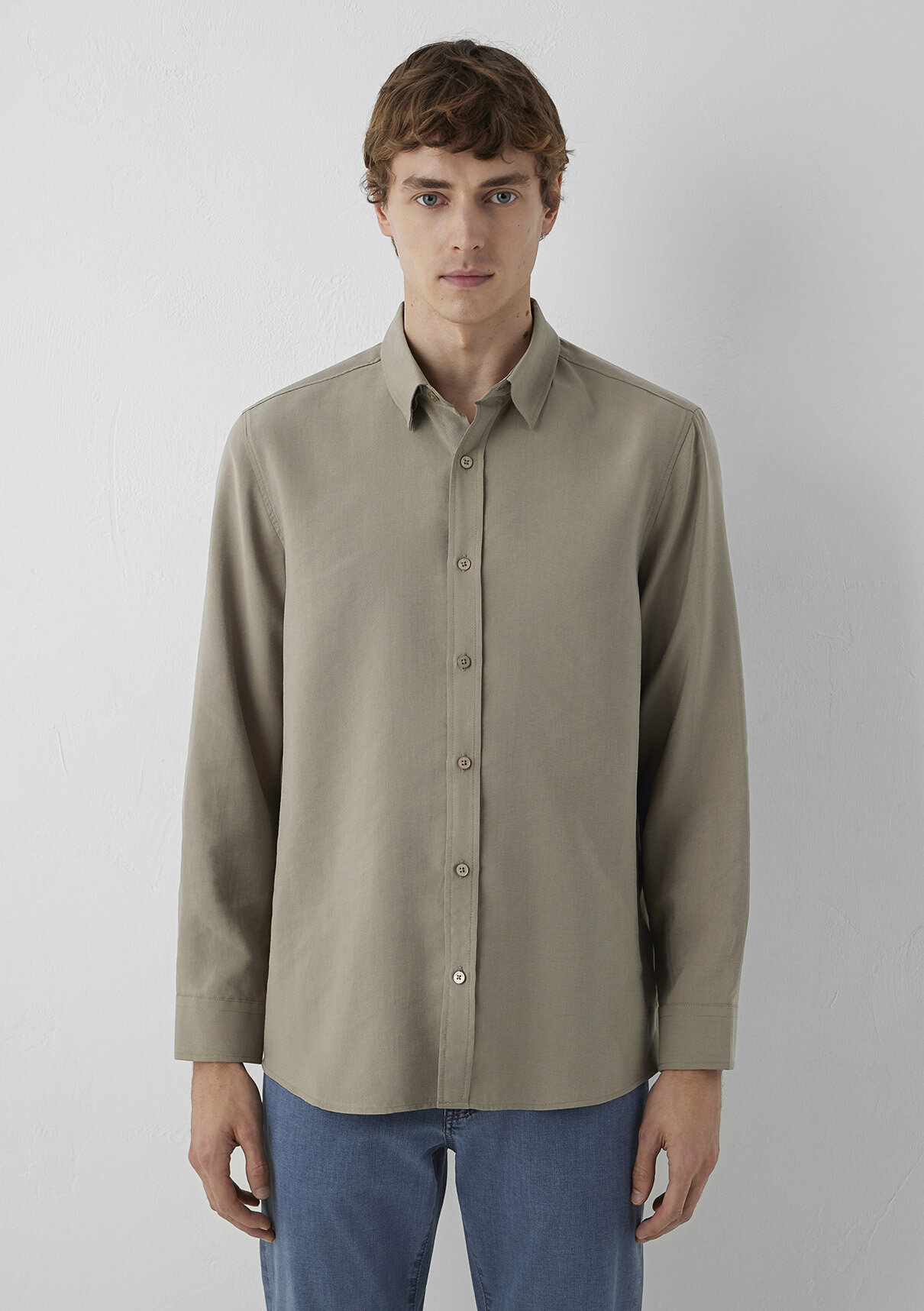 Mavi (Tencel™) Lyocell Karışımlı Haki Gömlek görsel 3