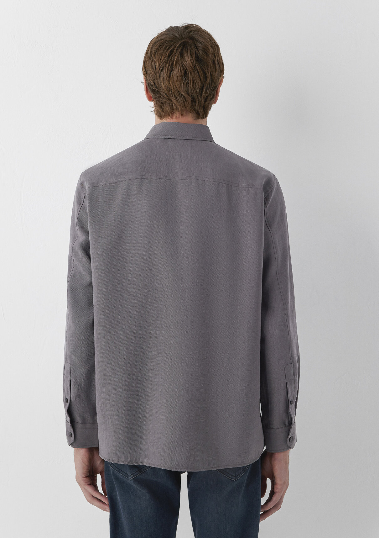 Mavi (Tencel™) Lyocell Karışımlı Gri Gömlek görsel 6