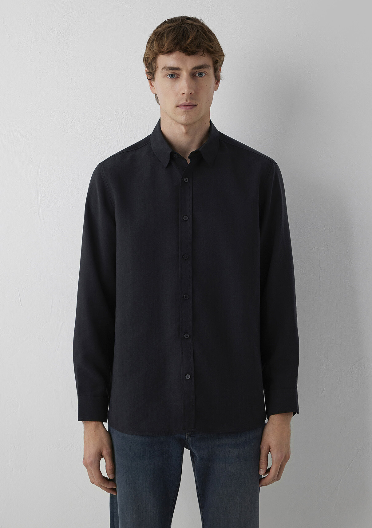 Mavi (Tencel™) Lyocell Karışımlı Siyah Gömlek görsel 3