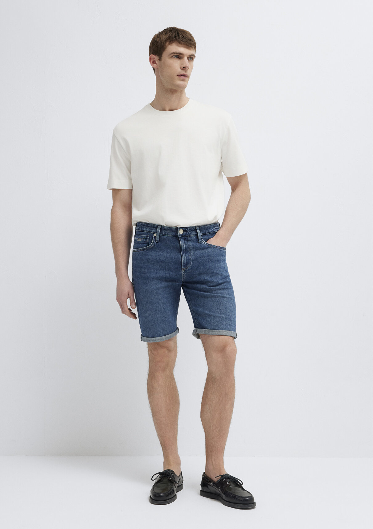 Mavi Brian Premium Blue Puslu Koyu Mavi Jean Şort