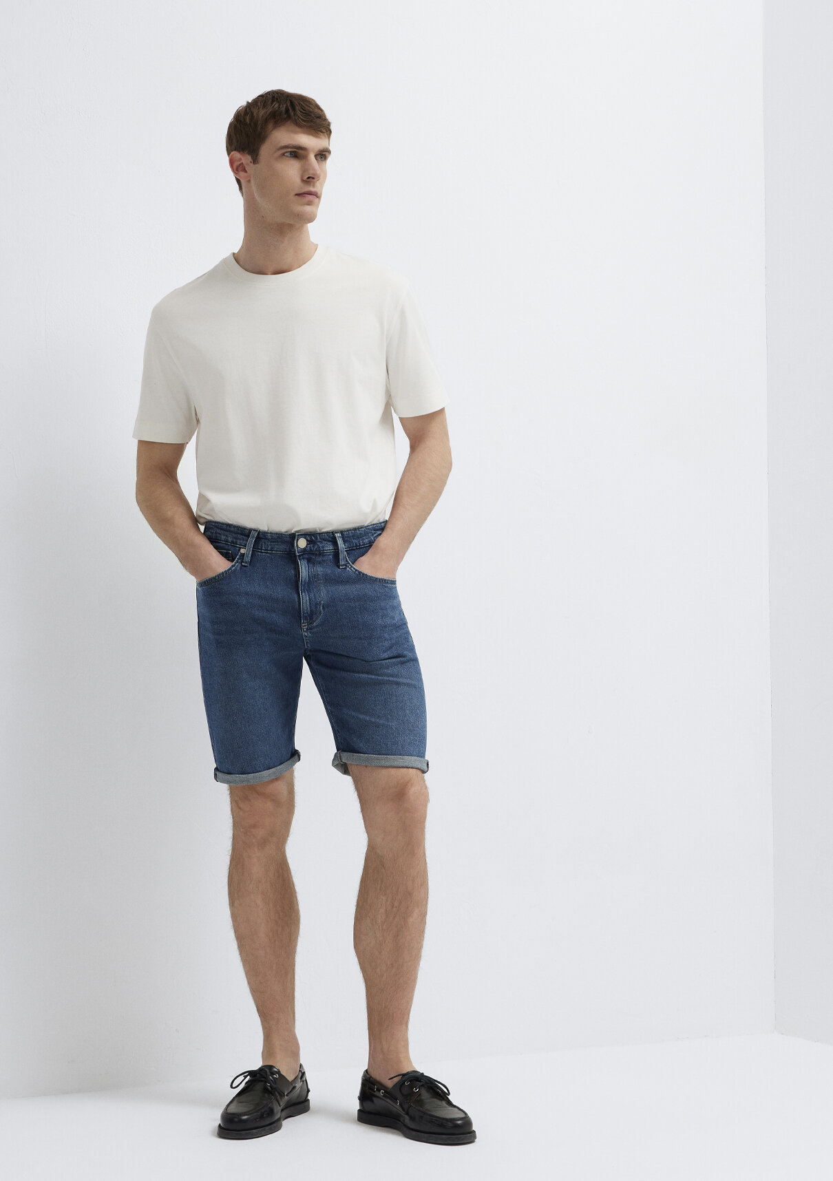 Mavi Brian Premium Blue Puslu Koyu Mavi Jean Şort görsel 2