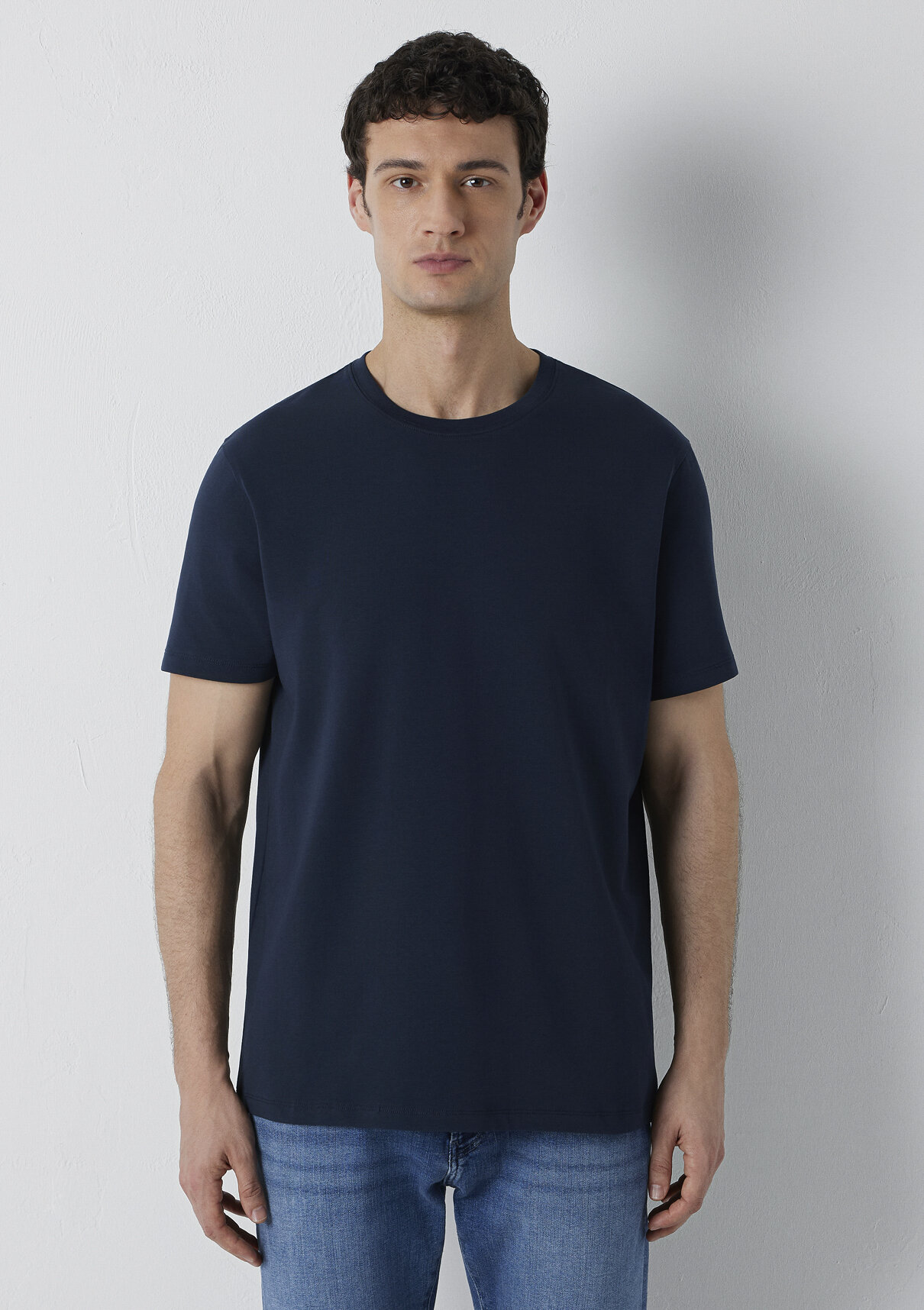 Mavi Stretch Lacivert Basic Tişört görsel 3