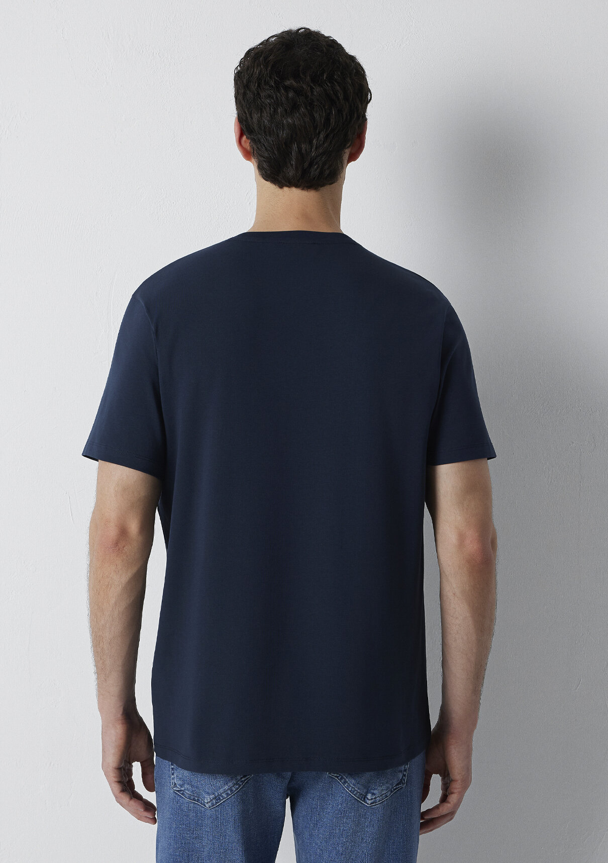 Mavi Stretch Lacivert Basic Tişört görsel 5