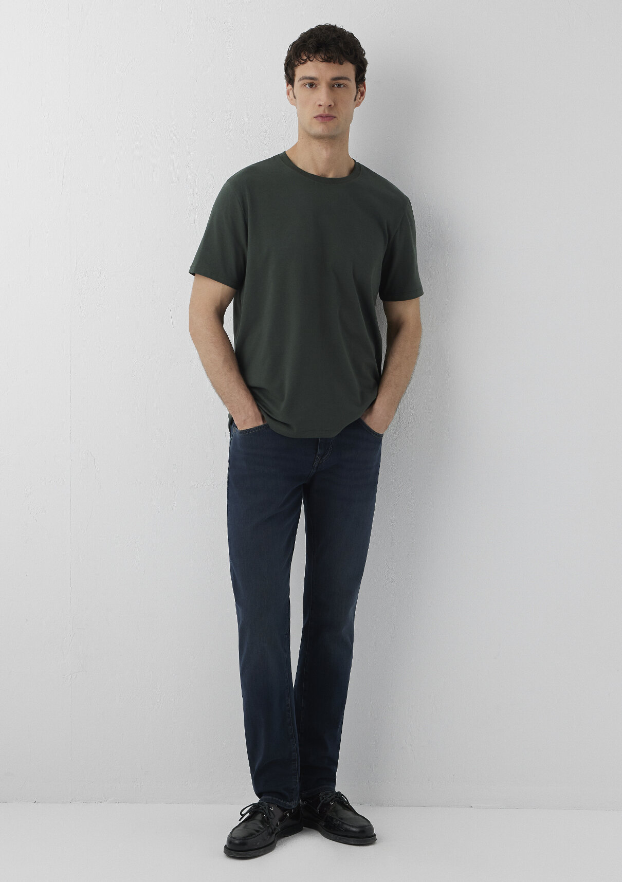 Mavi Stretch Yeşil Basic Tişört görsel 2