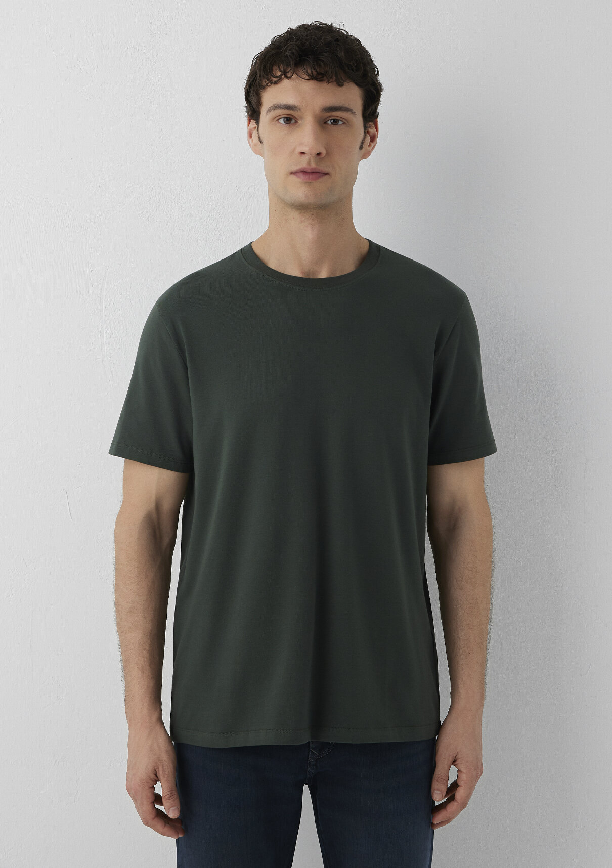 Mavi Stretch Yeşil Basic Tişört görsel 3