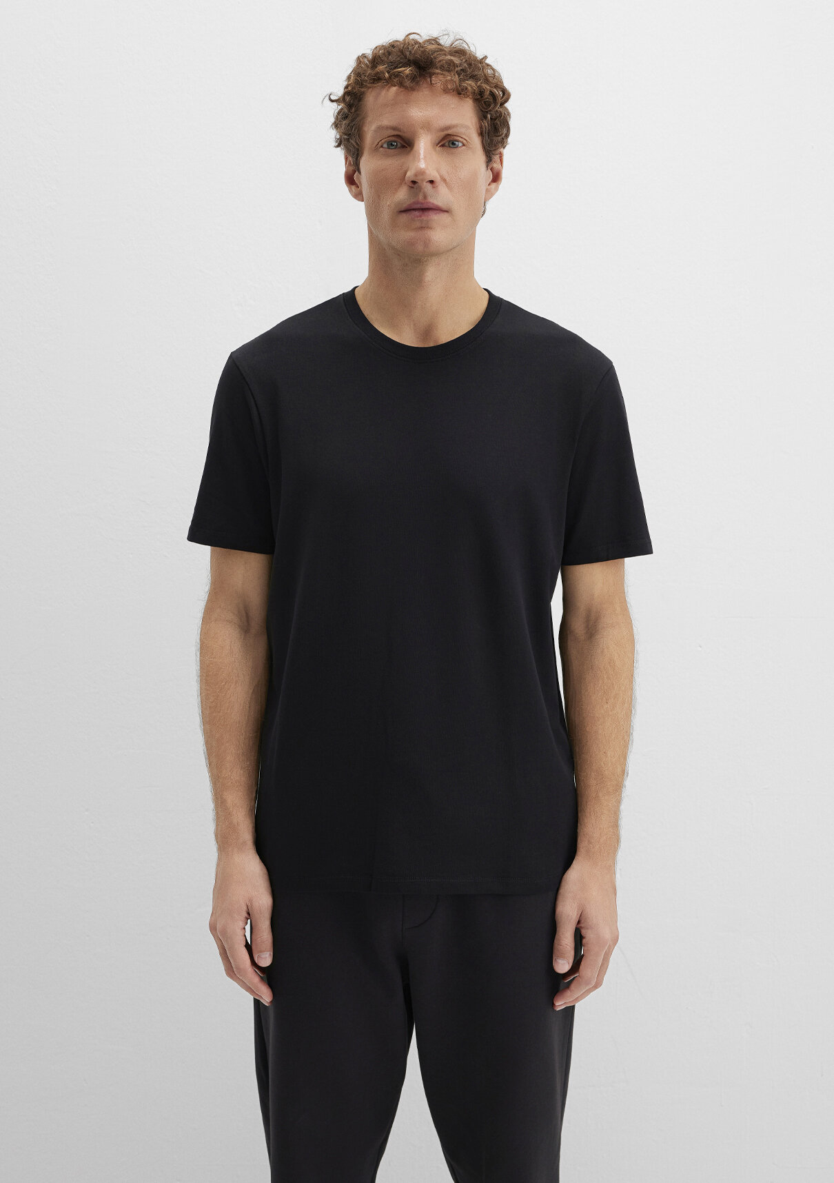 Mavi Stretch Siyah Basic Tişört görsel 3