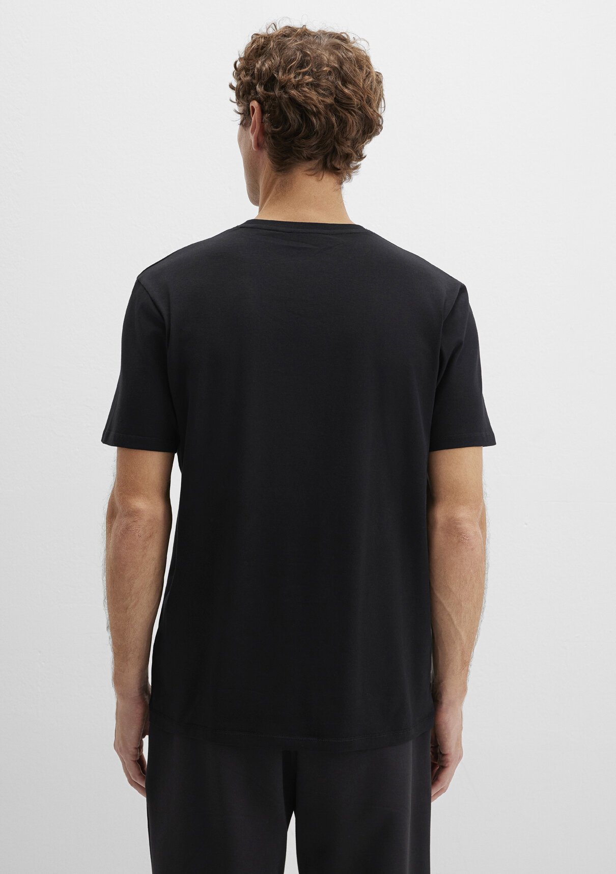 Mavi Stretch Siyah Basic Tişört görsel 4