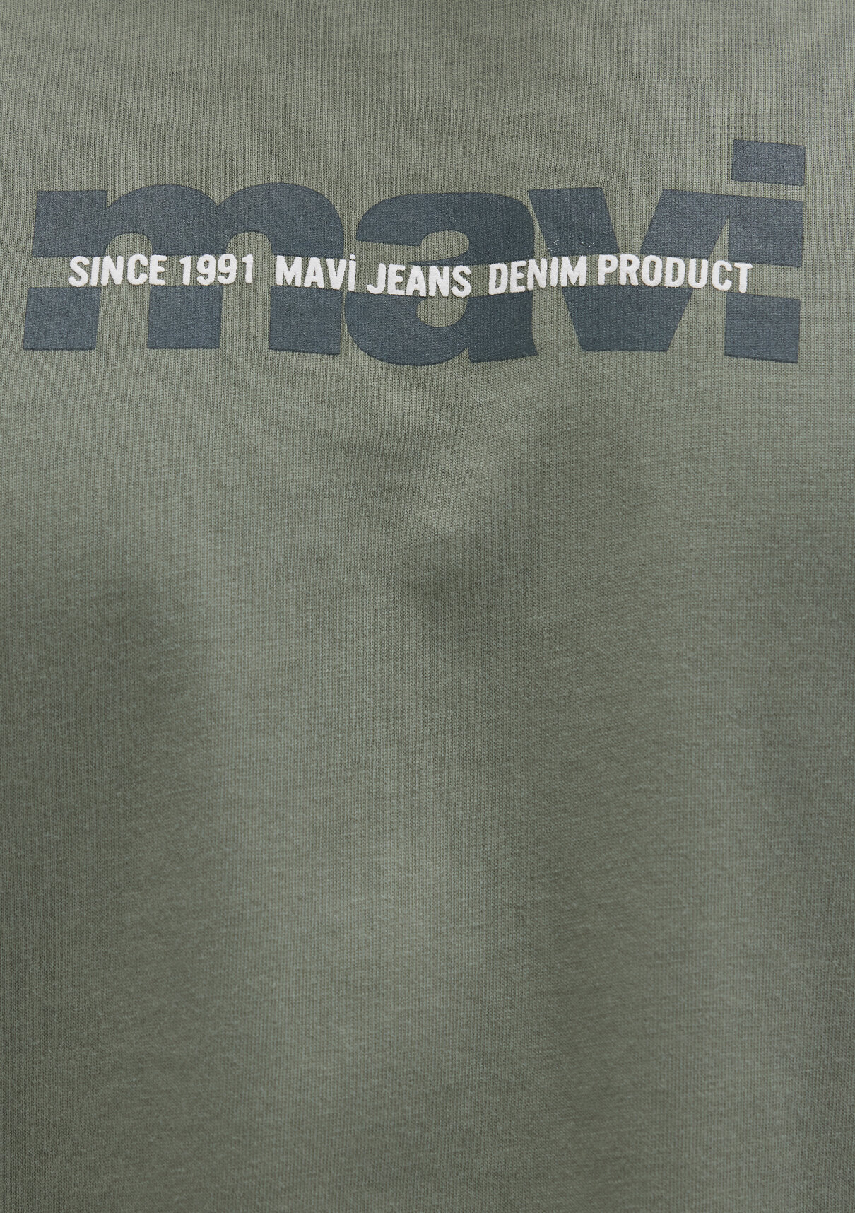 Mavi Logo Baskılı Haki Tişört görsel 6