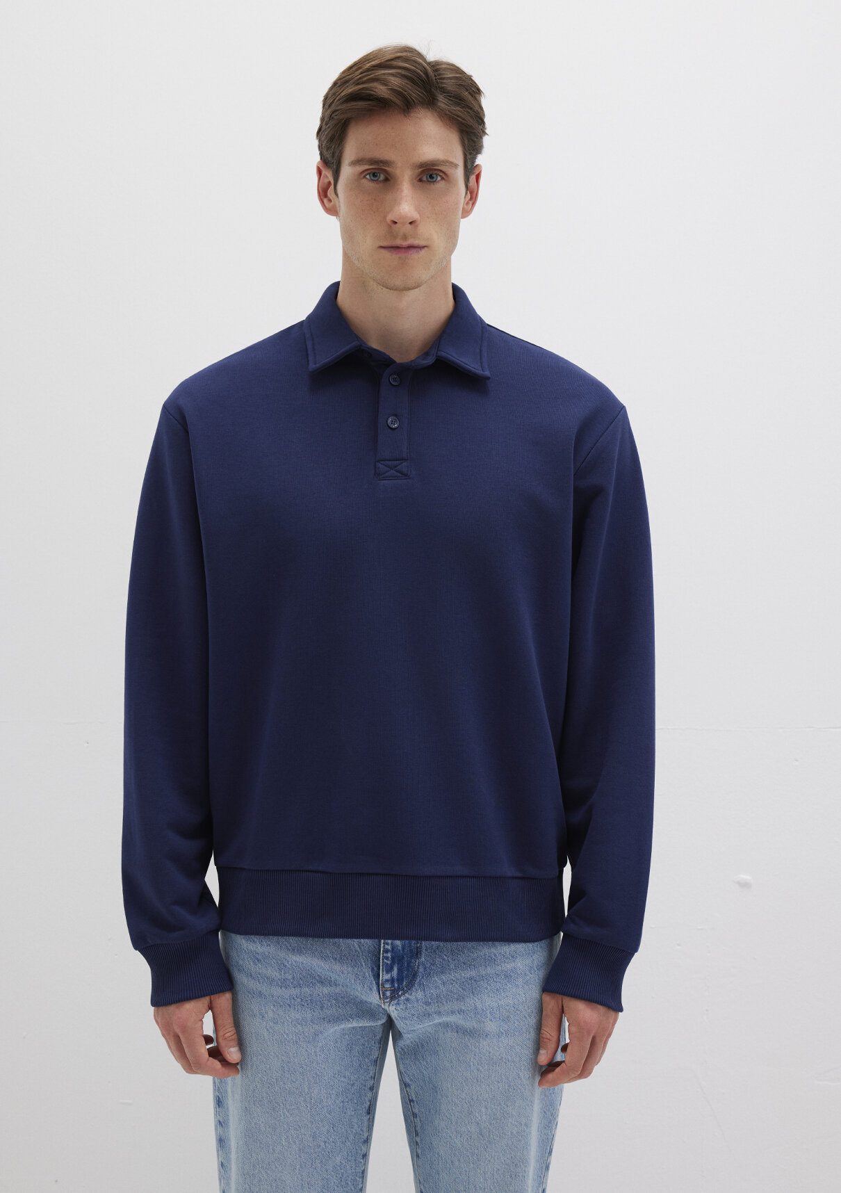Mavi Lacivert Polo Sweatshirt görsel 3