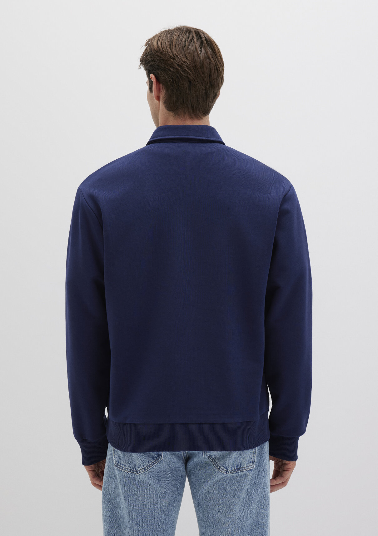 Mavi Lacivert Polo Sweatshirt görsel 4