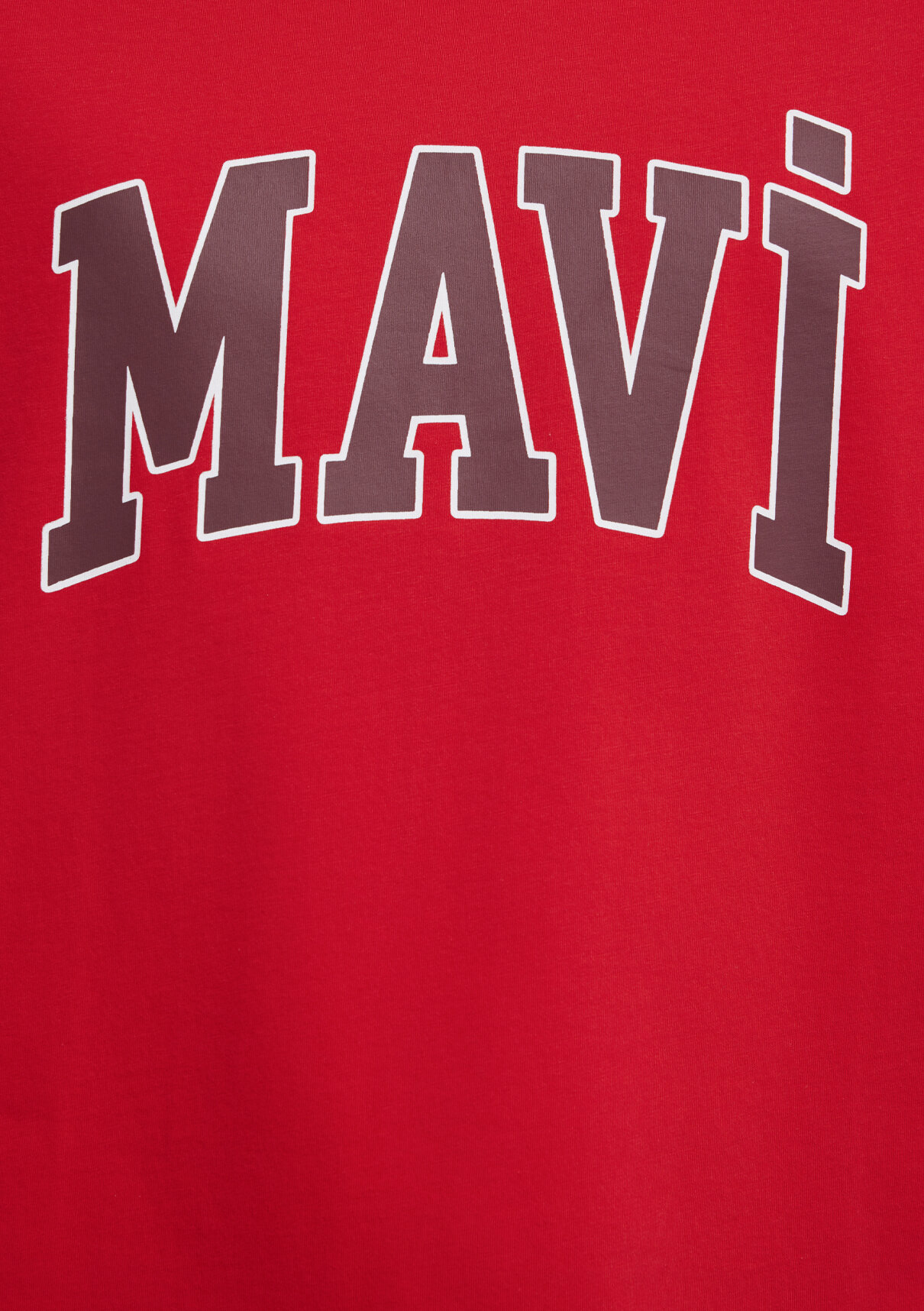Mavi Logo Baskılı Kırmızı Tişört görsel 7