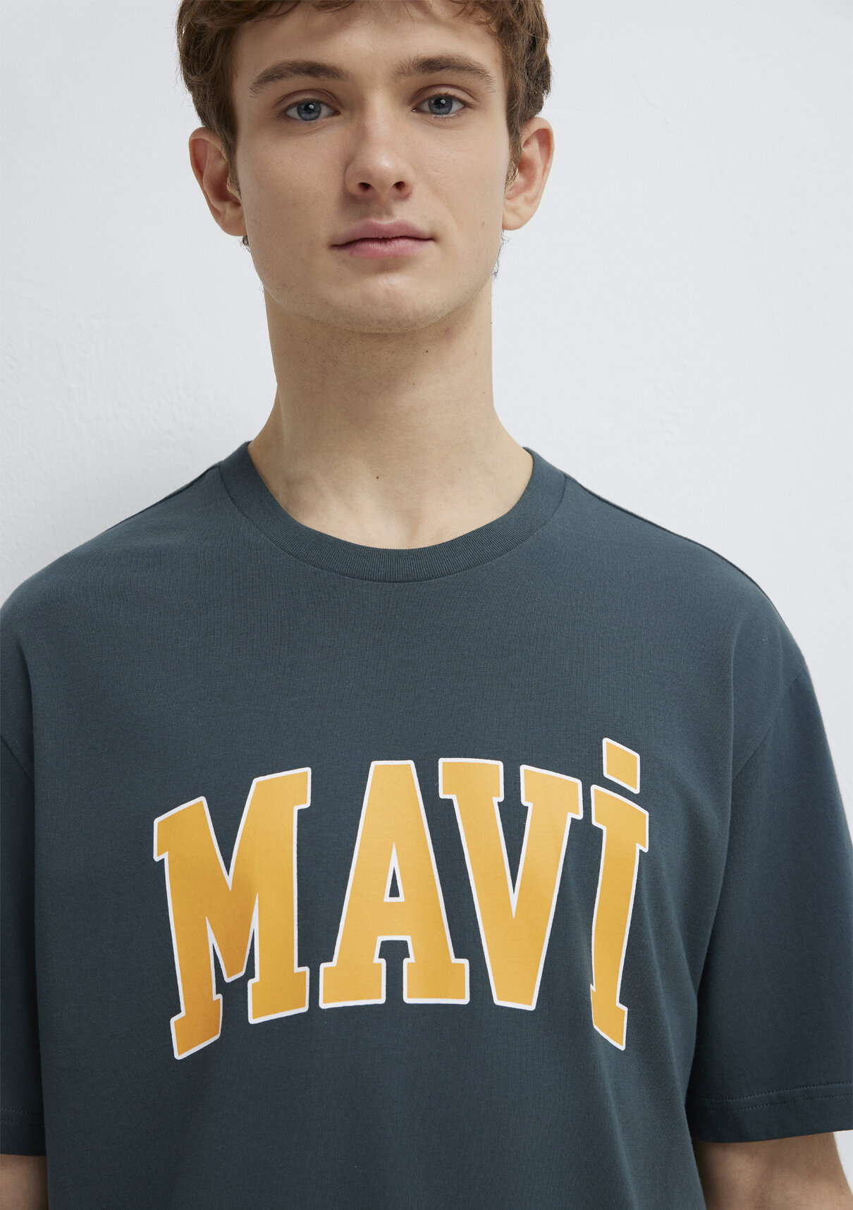 Mavi Logo Baskılı Yeşil Tişört görsel 7