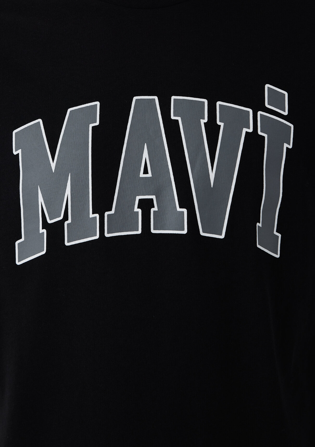 Mavi Logo Baskılı Siyah Tişört görsel 7
