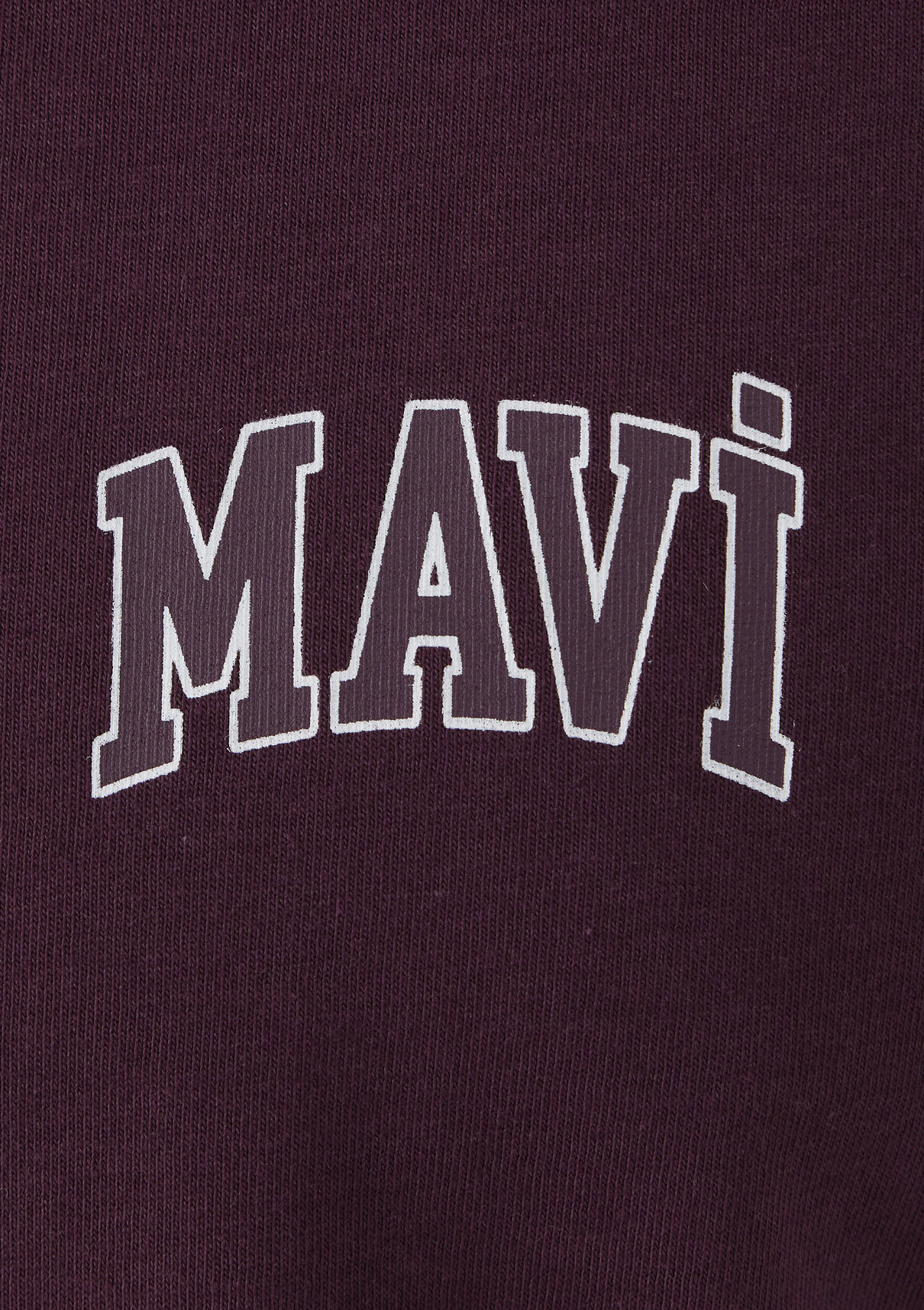 Mavi Logo Baskılı Bordo Tişört görsel 7