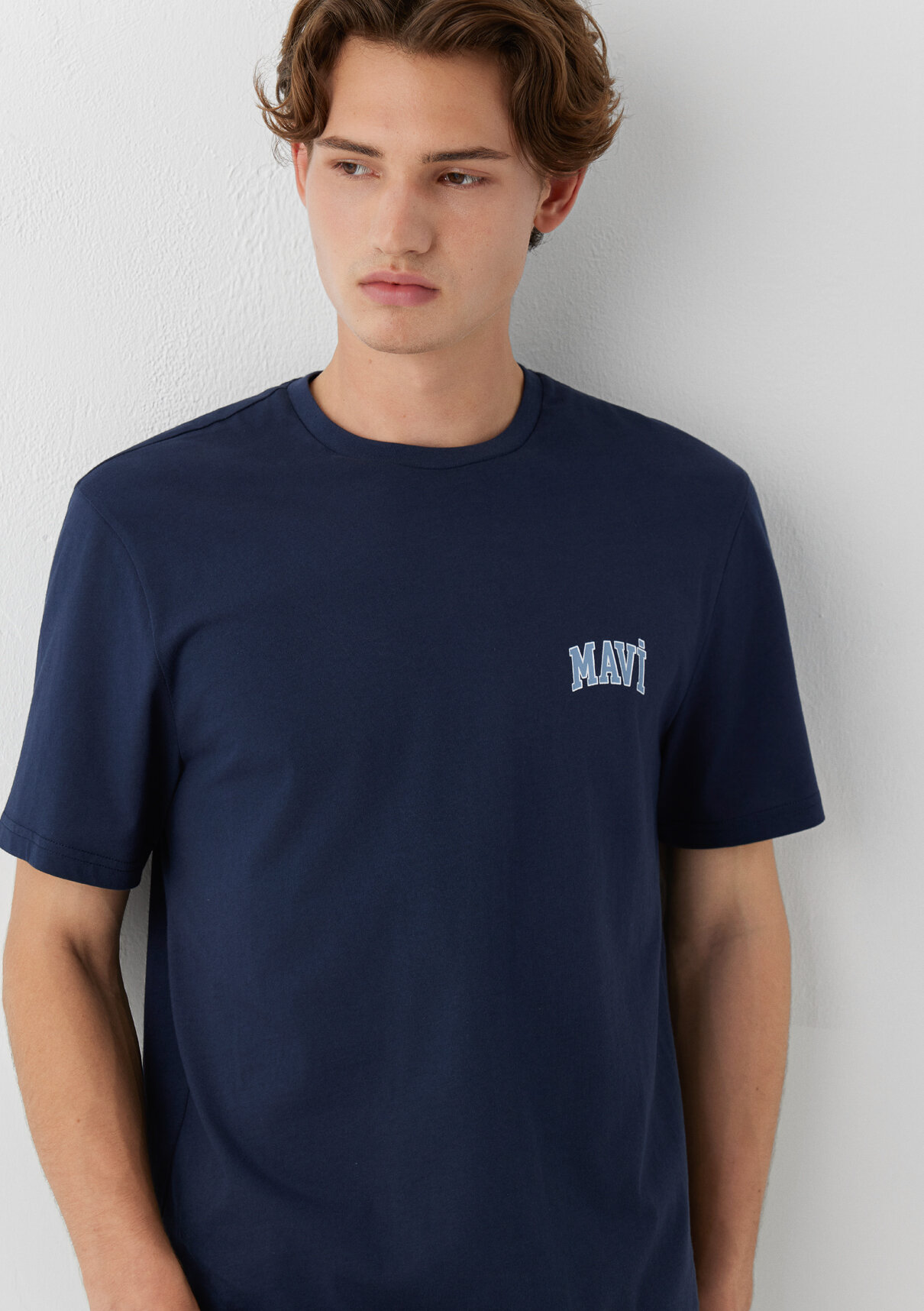 Mavi Logo Baskılı Lacivert Tişört görsel 2