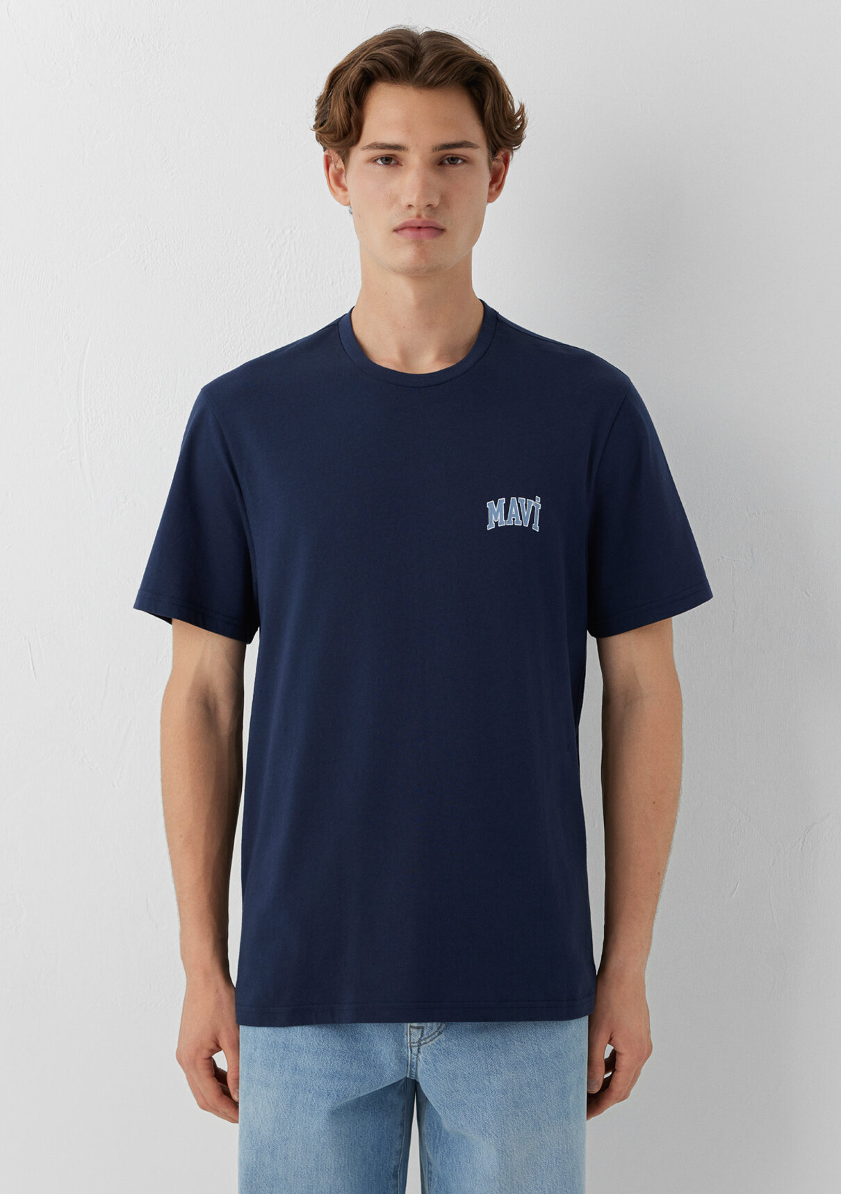 Mavi Logo Baskılı Lacivert Tişört görsel 3