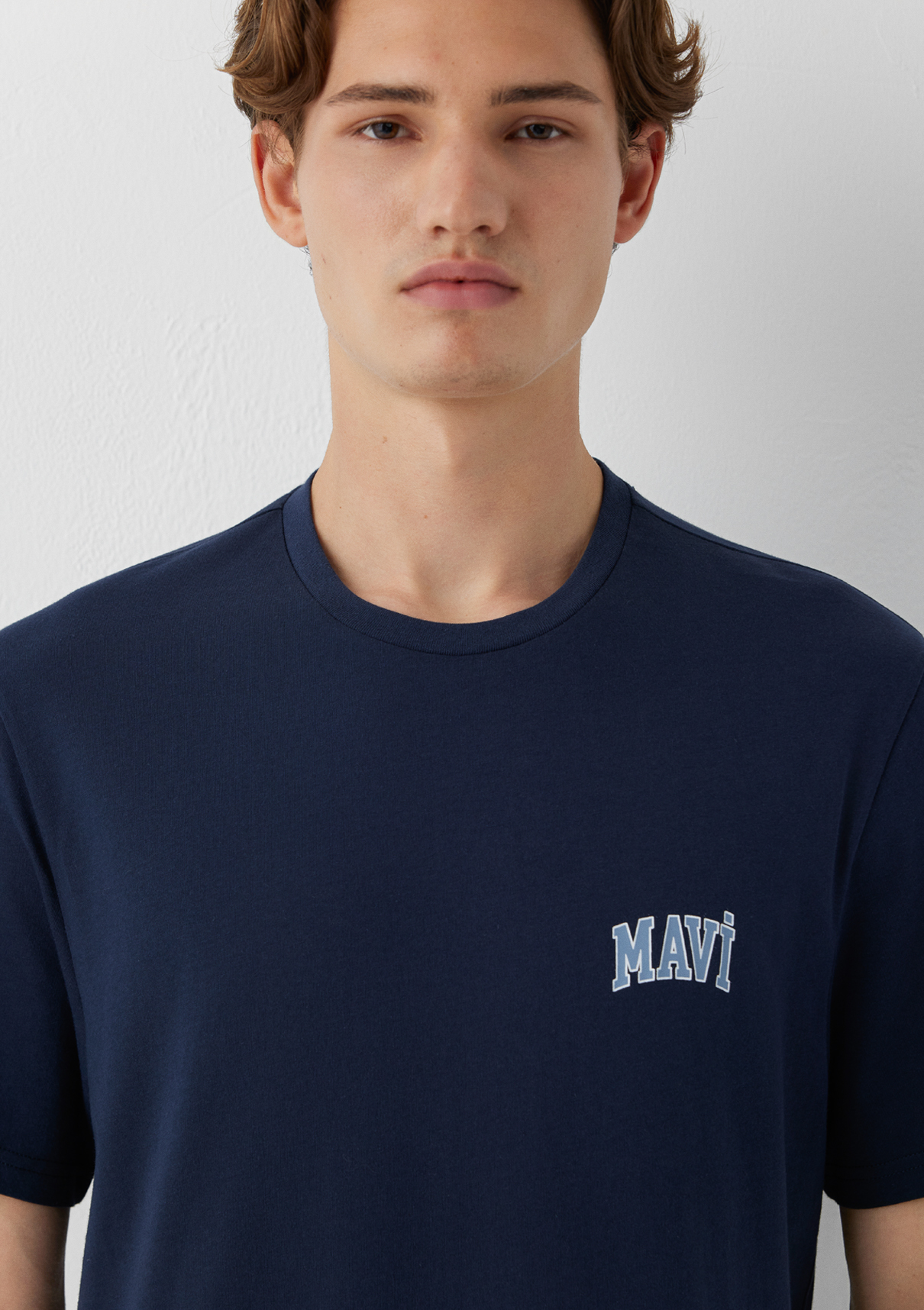 Mavi Logo Baskılı Lacivert Tişört görsel 6