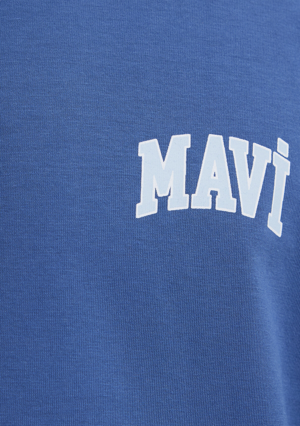 Mavi Logo Baskılı Mavi Tişört görsel 7