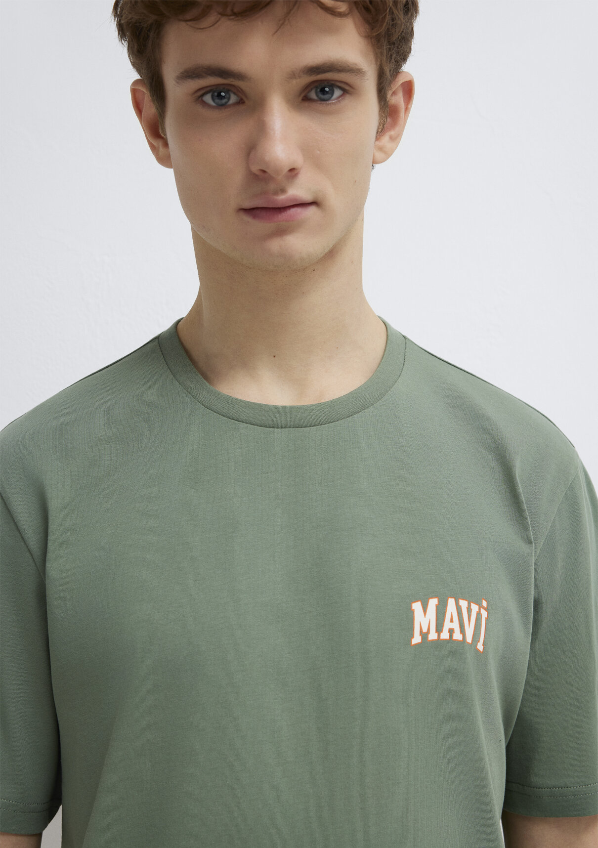 Mavi Logo Baskılı Yeşil Tişört görsel 6