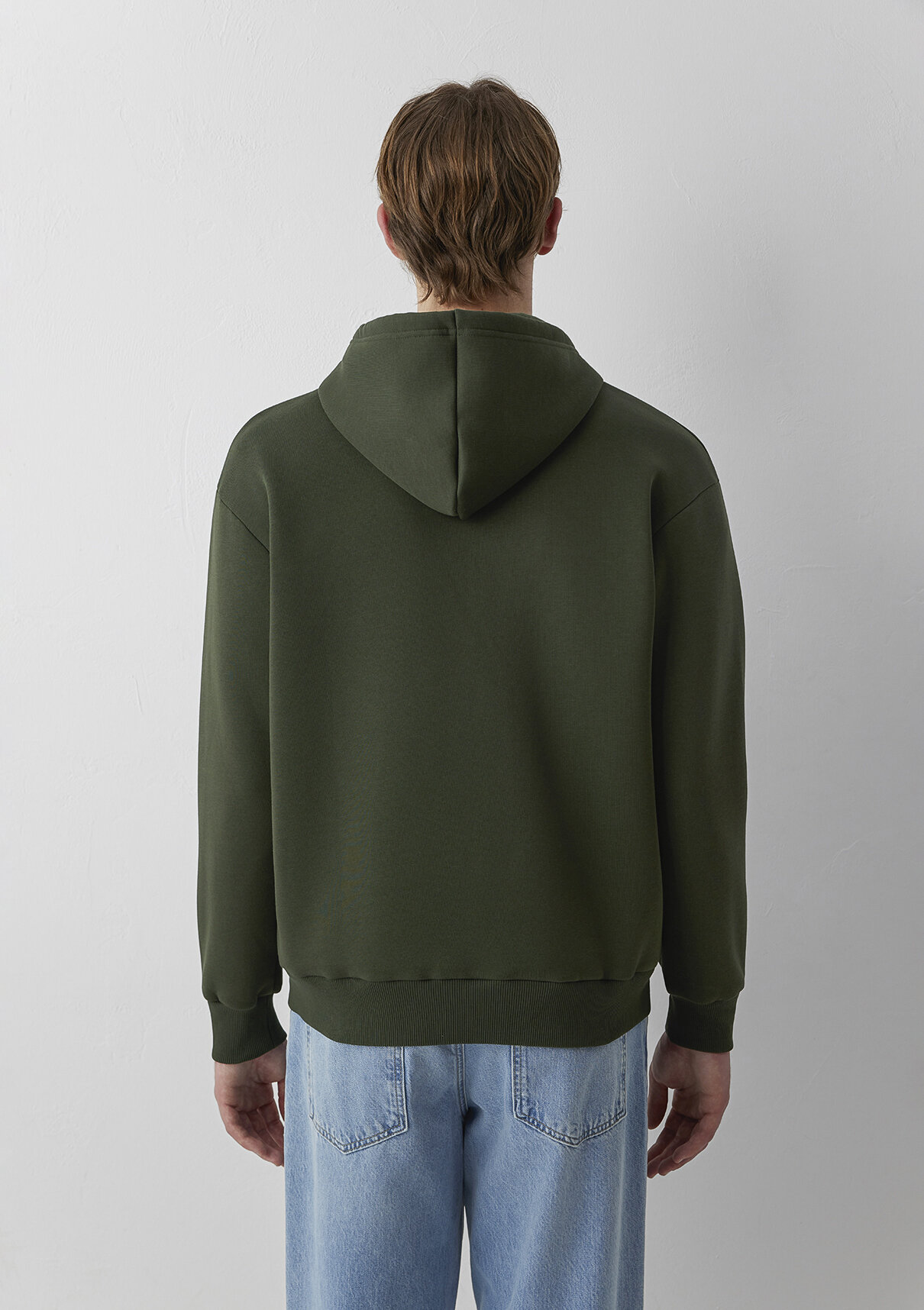 Mavi Logo Baskılı Kapüşonlu Fermuarlı Yeşil Sweatshirt görsel 5