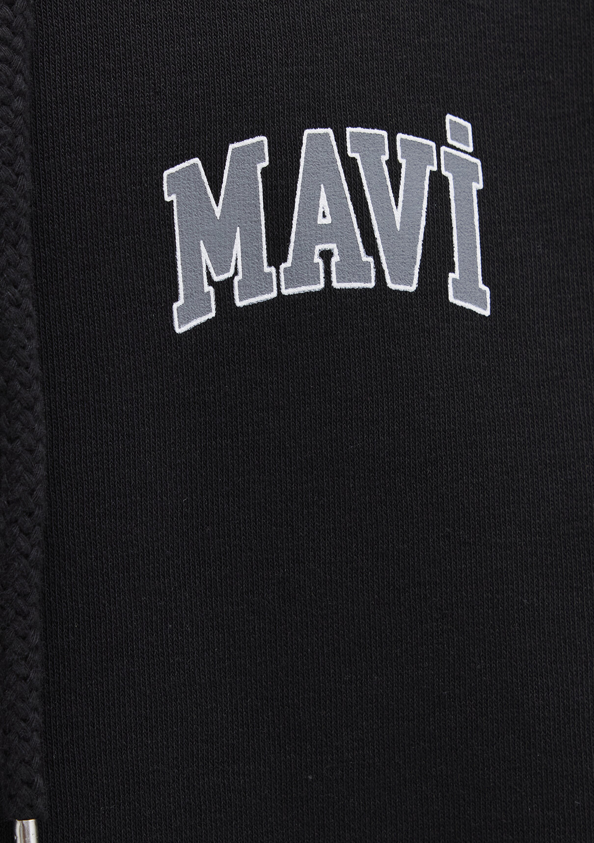 Mavi Logo Baskılı Kapüşonlu Fermuarlı Siyah Sweatshirt görsel 7