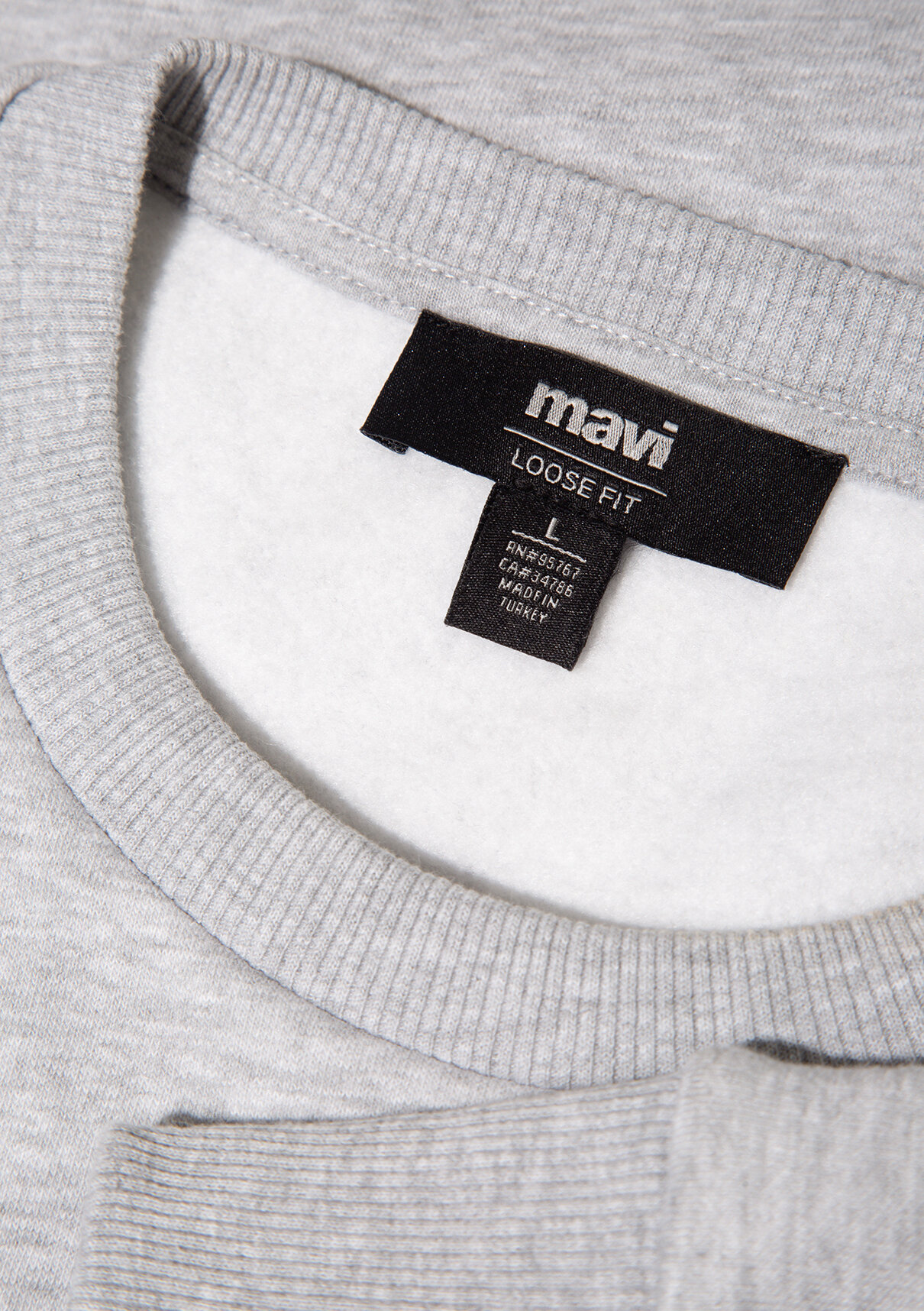 Mavi Logo Baskılı Gri Sweatshirt görsel 7