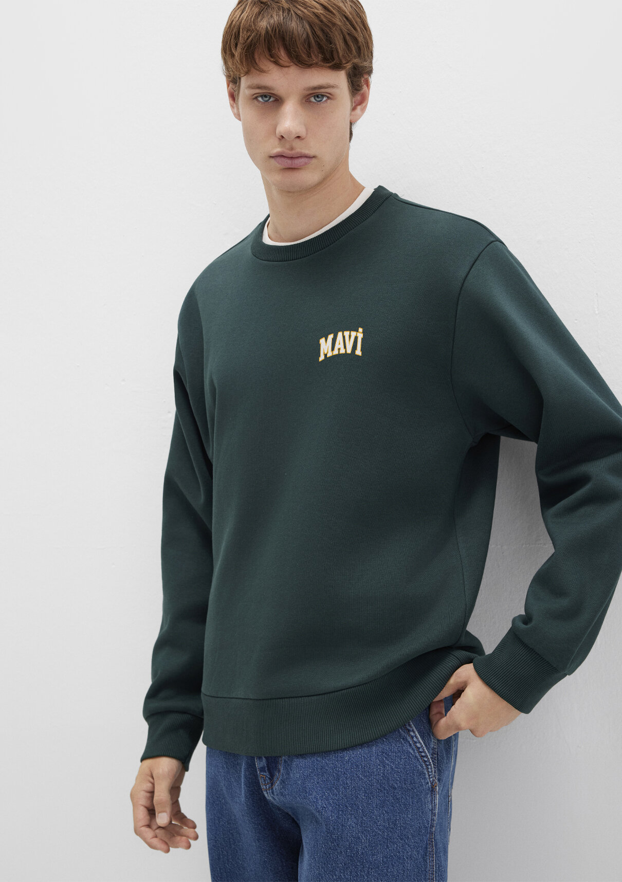 Mavi Logo Baskılı Yeşil Sweatshirt görsel 2