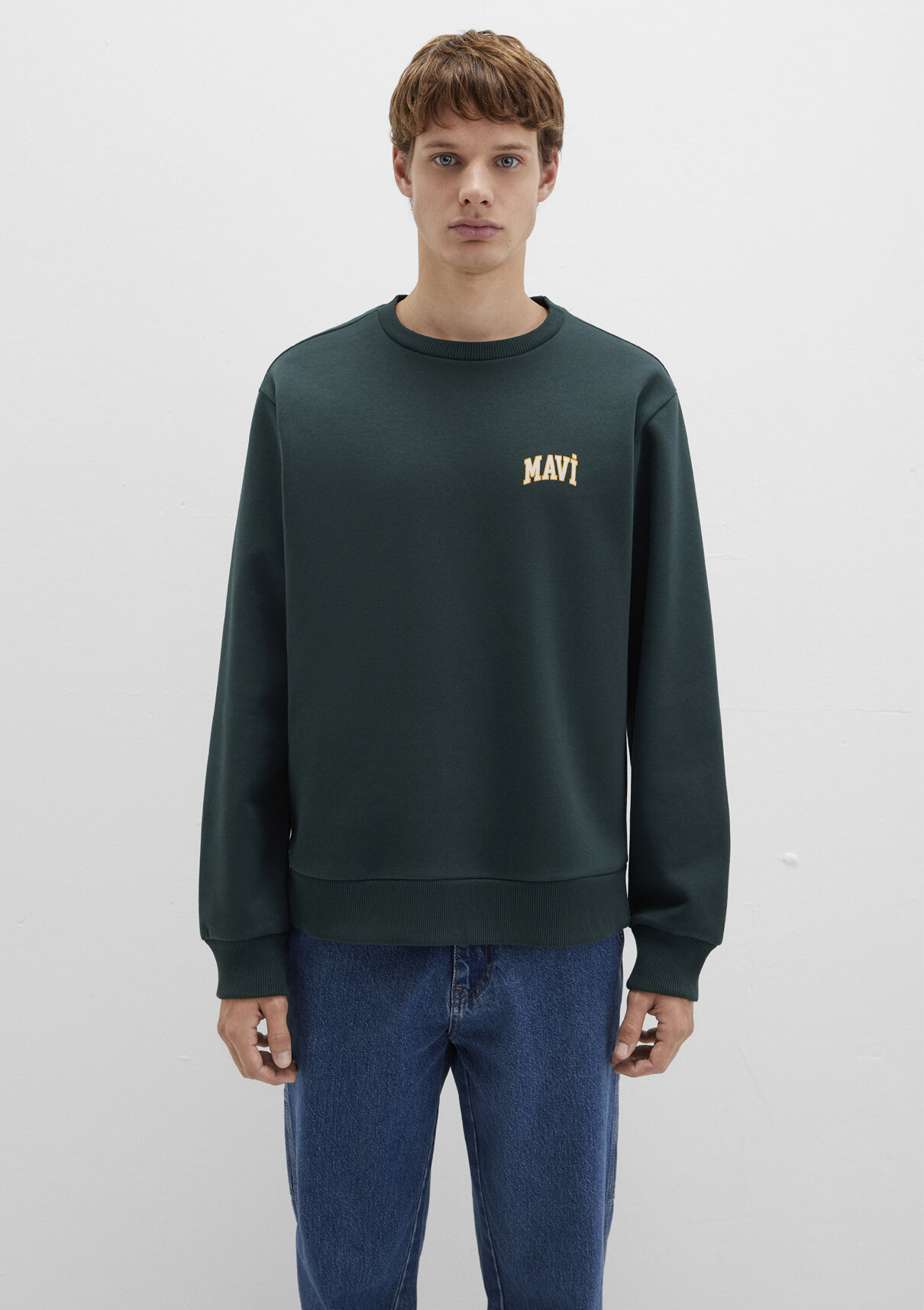Mavi Logo Baskılı Yeşil Sweatshirt görsel 3
