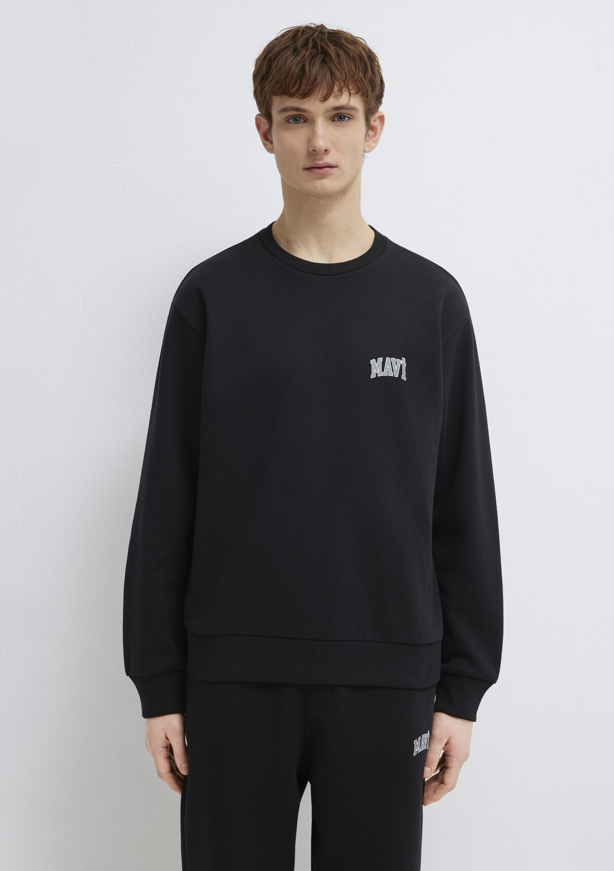 Mavi Logo Baskılı Siyah Sweatshirt görsel 3