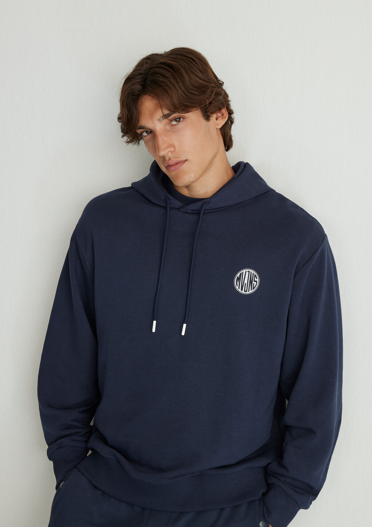 Mavi MVJNS Logo Baskılı Kapüşonlu Lacivert Sweatshirt
