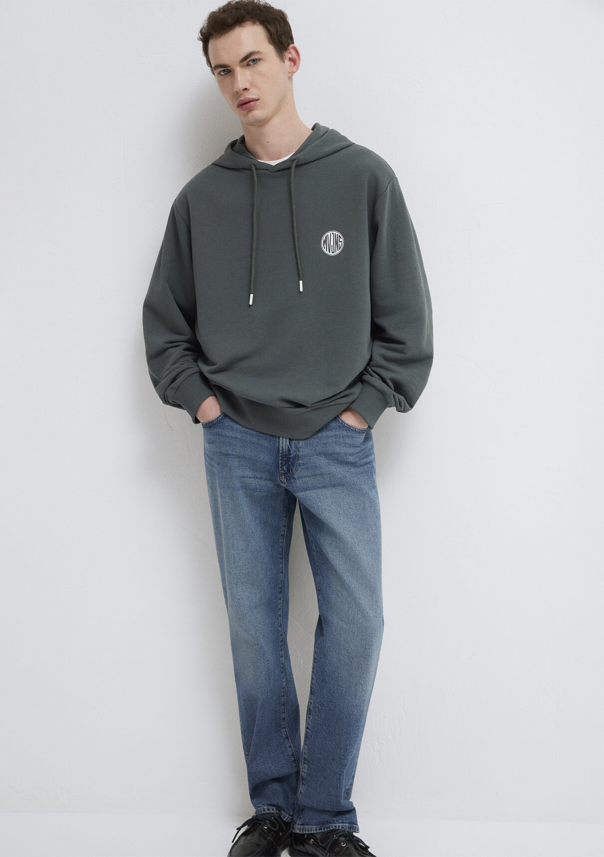 Mavi MVJNS Logo Baskılı Kapüşonlu Yeşil Sweatshirt