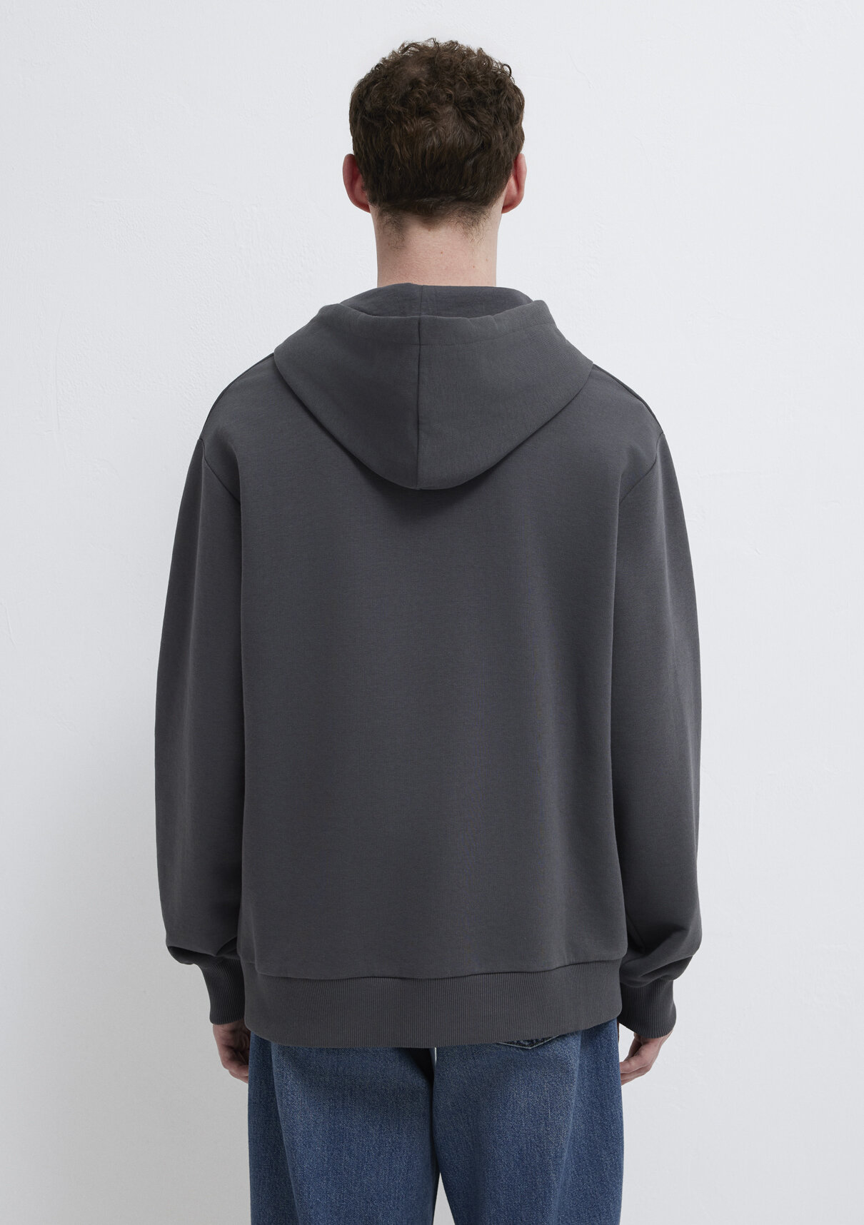 Mavi MVJNS Logo Baskılı Kapüşonlu Antrasit Sweatshirt görsel 5
