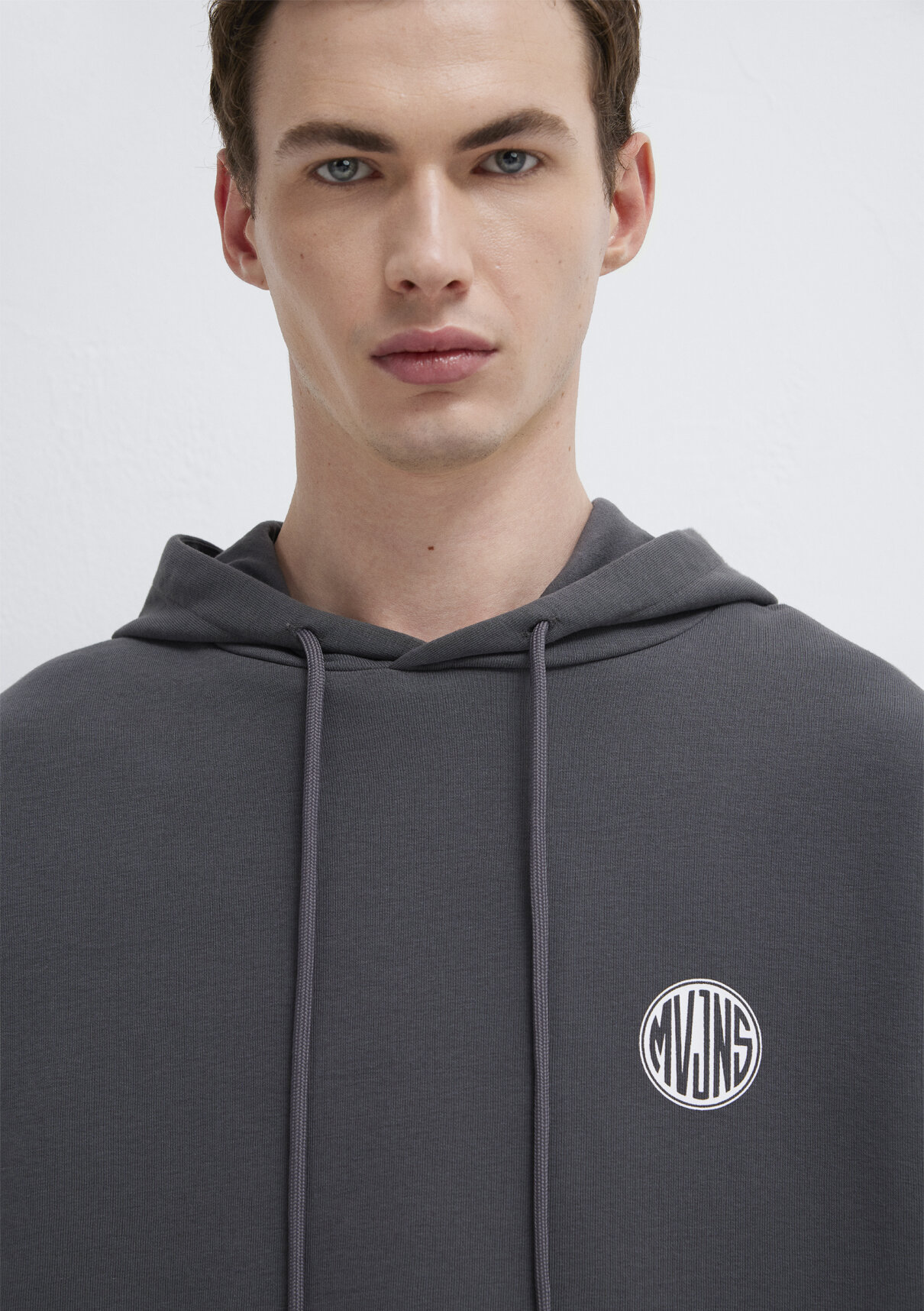 Mavi MVJNS Logo Baskılı Kapüşonlu Antrasit Sweatshirt görsel 6